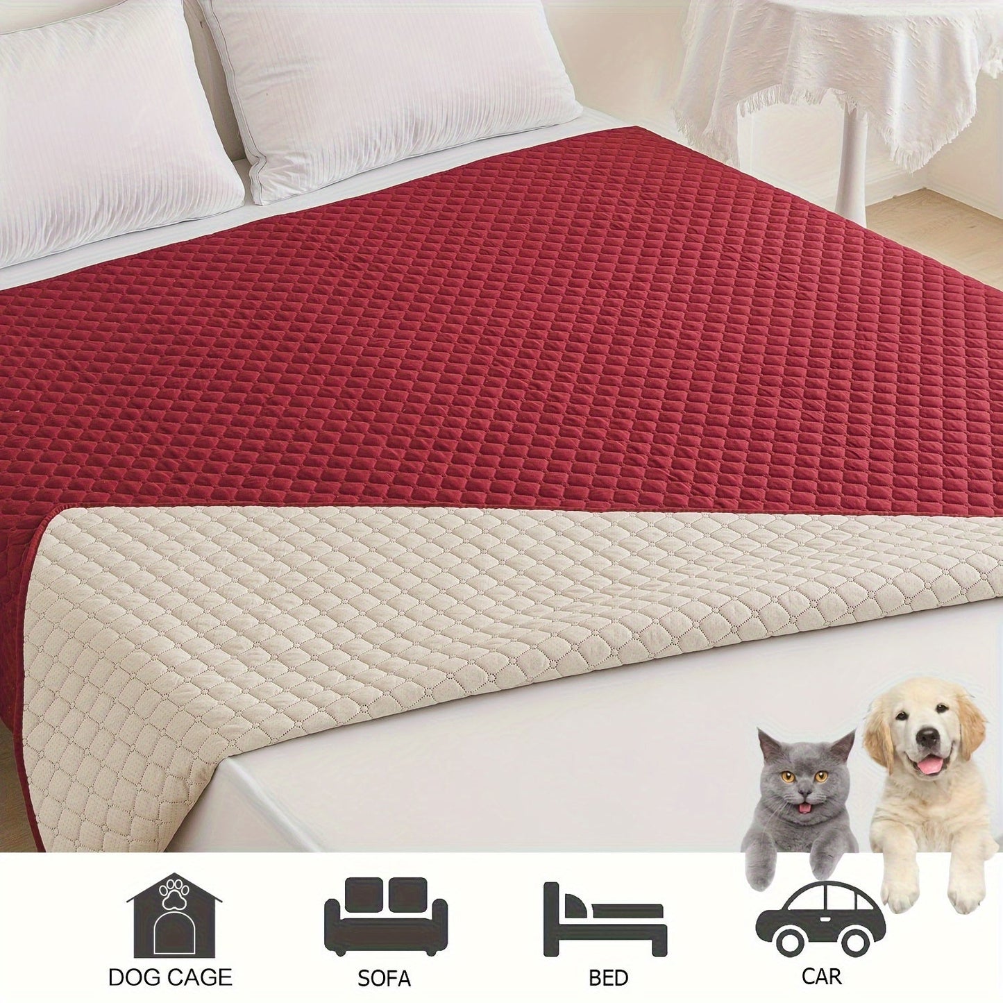 Waterproof non-slip pet mattress, pet blanket, pet furniture mattress, pet sofa waterproof cushion