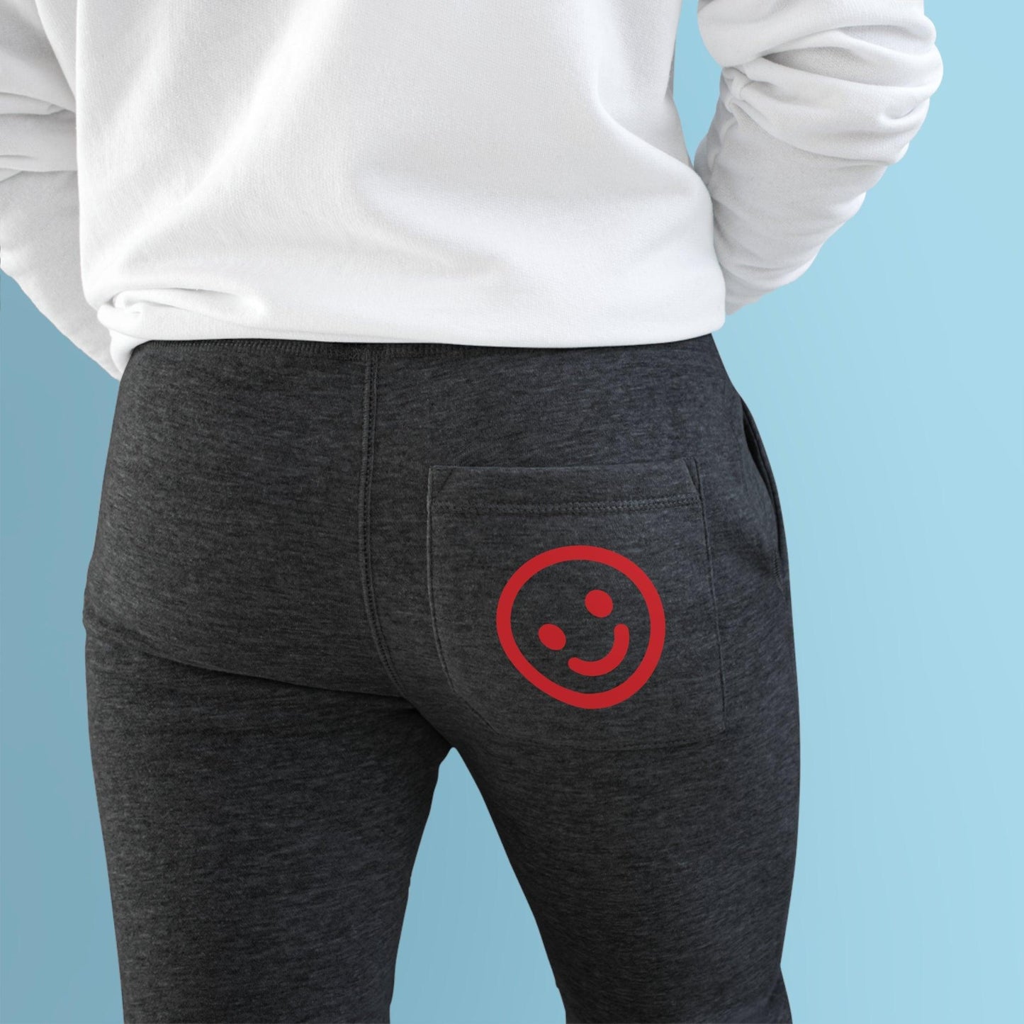 Crooked Smiley Unisex Fleece Joggers - Lizard Vigilante