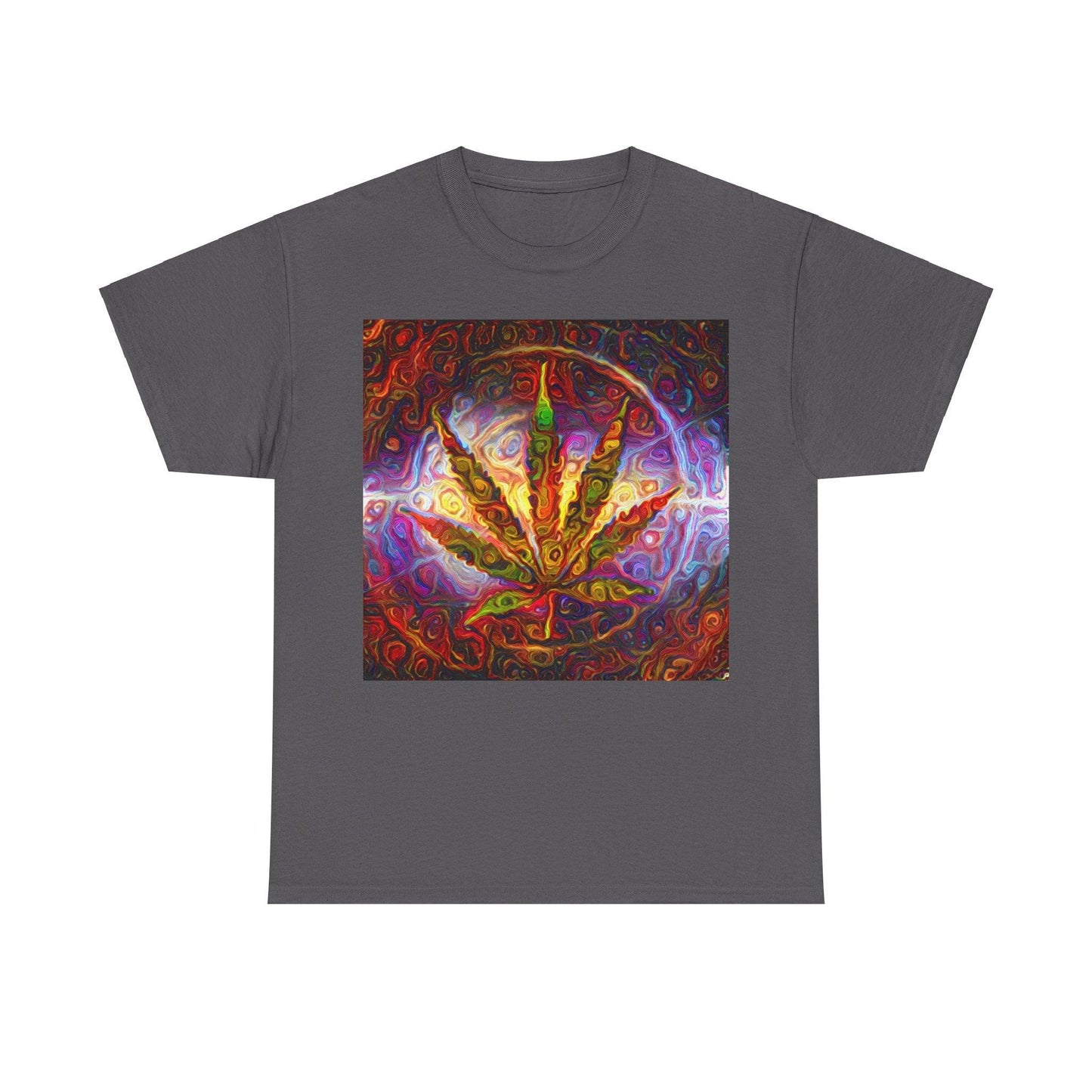 Psychedelic Pot Leaf Unisex Heavy Cotton Tee - Lizard Vigilante