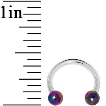 16G 5/16 Metallic Rainbow Horseshoe Circular Barbell