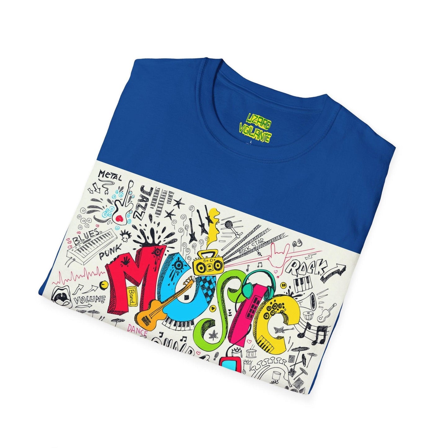 Music Graphic Unisex Softstyle T-Shirt - Lizard Vigilante