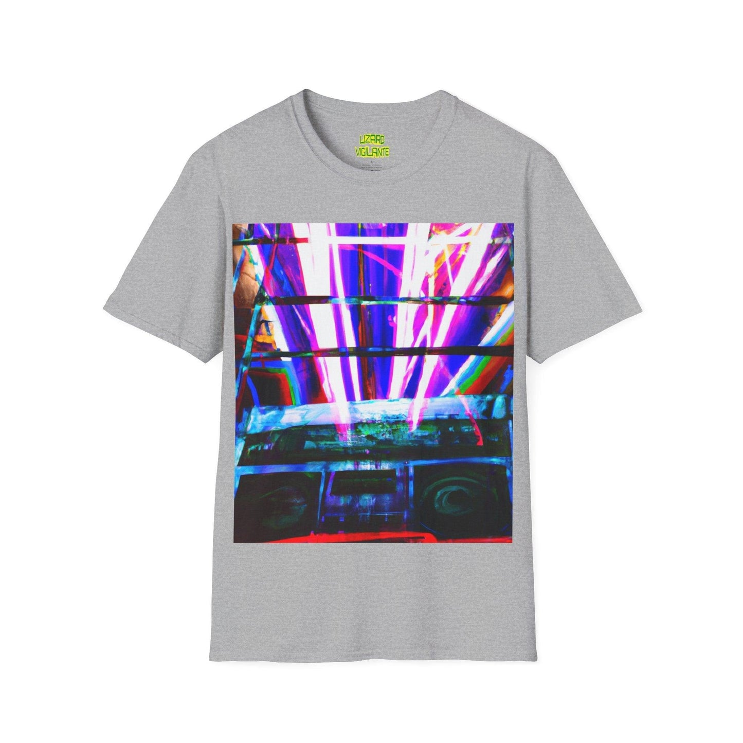 Neon Jail BoomBox Unisex Softstyle T-Shirt - Lizard Vigilante