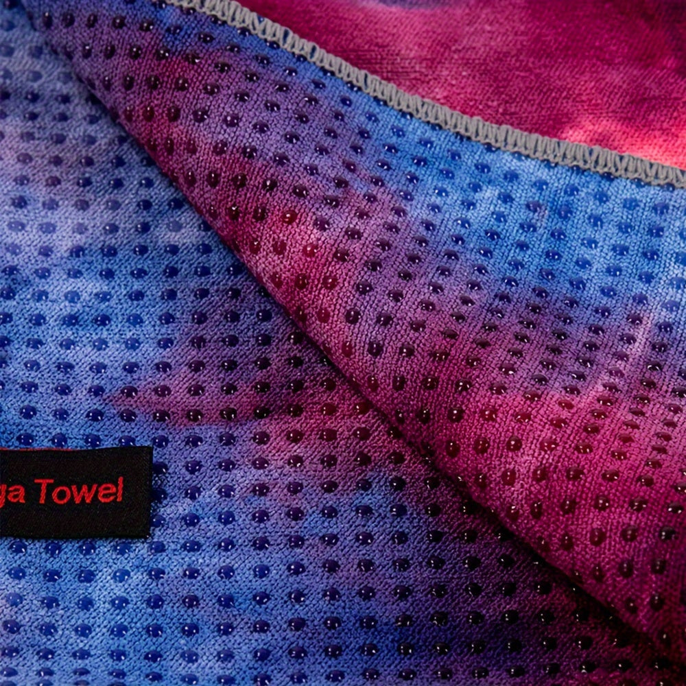 1pc Vibrant Tie-Dye Sweat-Absorbent Non-Slip Yoga Towel with Storage Bag - Soft, Foldable Sports Blanket for Outdoor, Gym, Pilates & Fitness Training, Machine Washable Polyester/Nylon