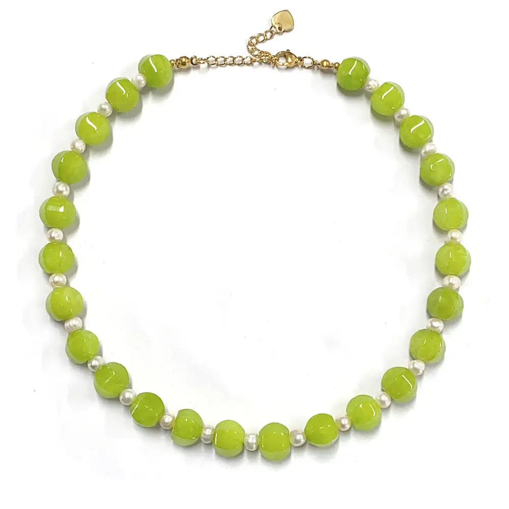 New Retro Dark Red Natural Stone Sweater Chain