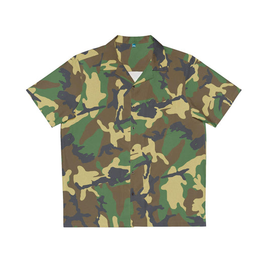 Green Camouflage Men's Hawaiian Shirt - Lizard Vigilante