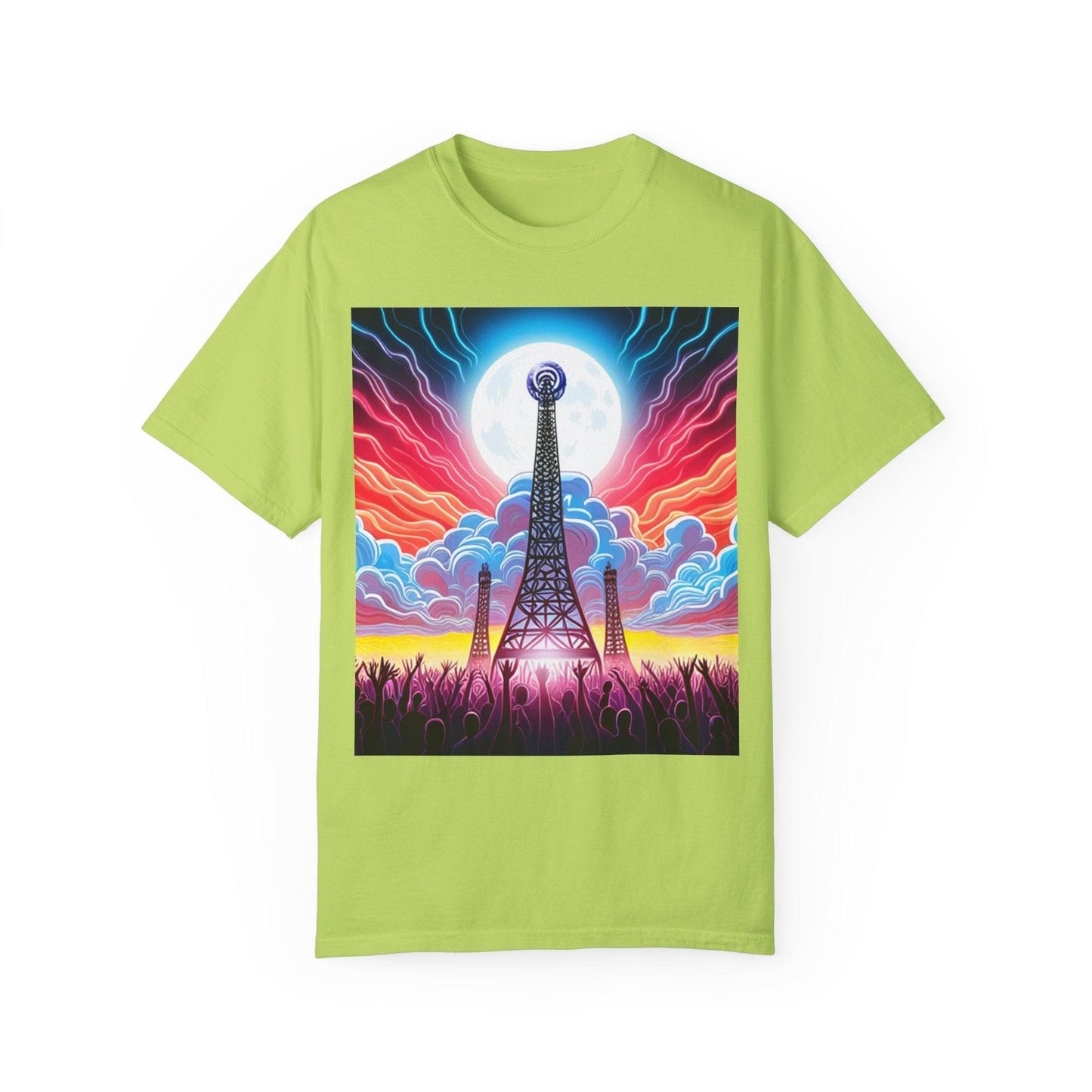 Eiffel CellTower Unisex Garment-Dyed T-shirt - Lizard Vigilante