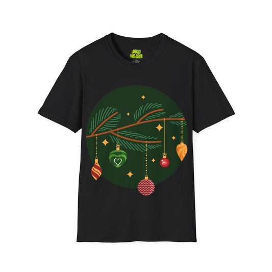 Decorated Christmas Tree Branch Unisex Softstyle T-Shirt - Lizard Vigilante
