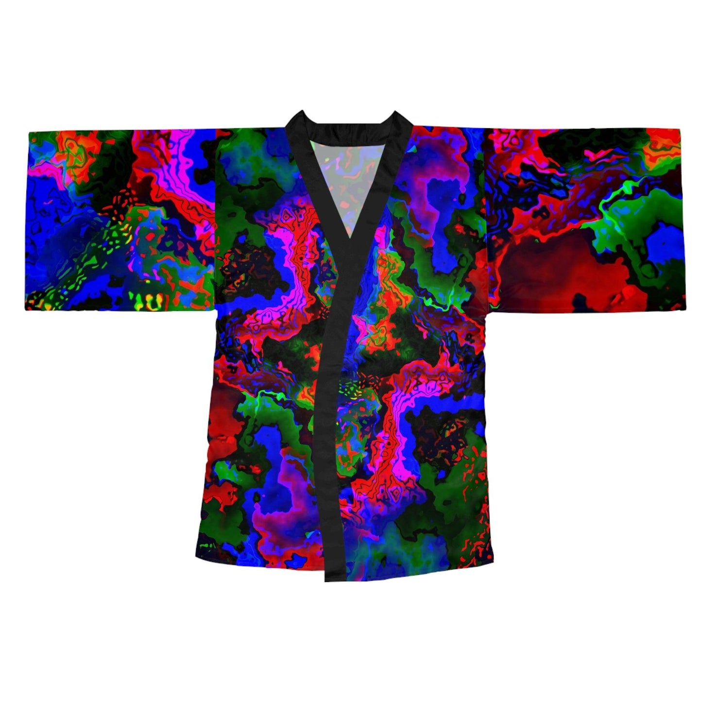 Rainbow in the Darkness Long Sleeve Kimono Robe - Lizard Vigilante