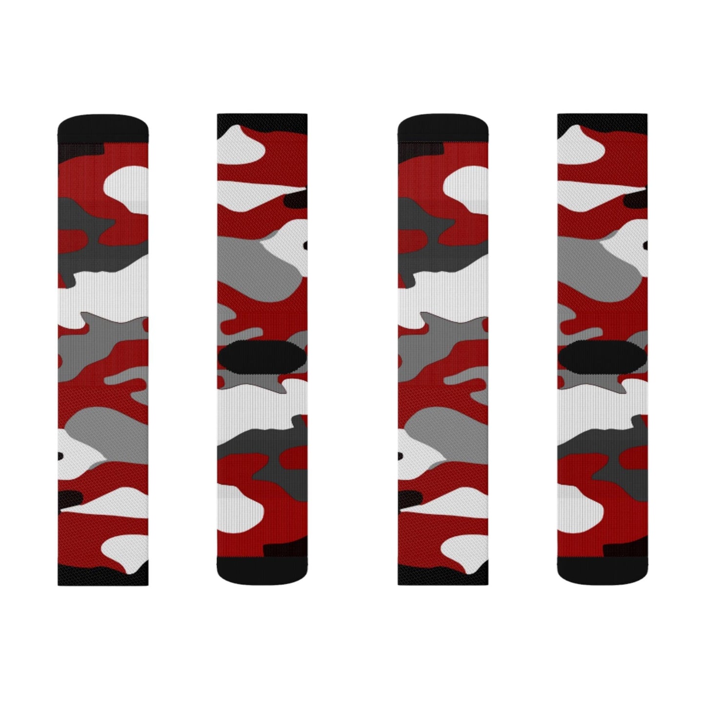 Red Black Grey White Sublimation Socks - Lizard Vigilante