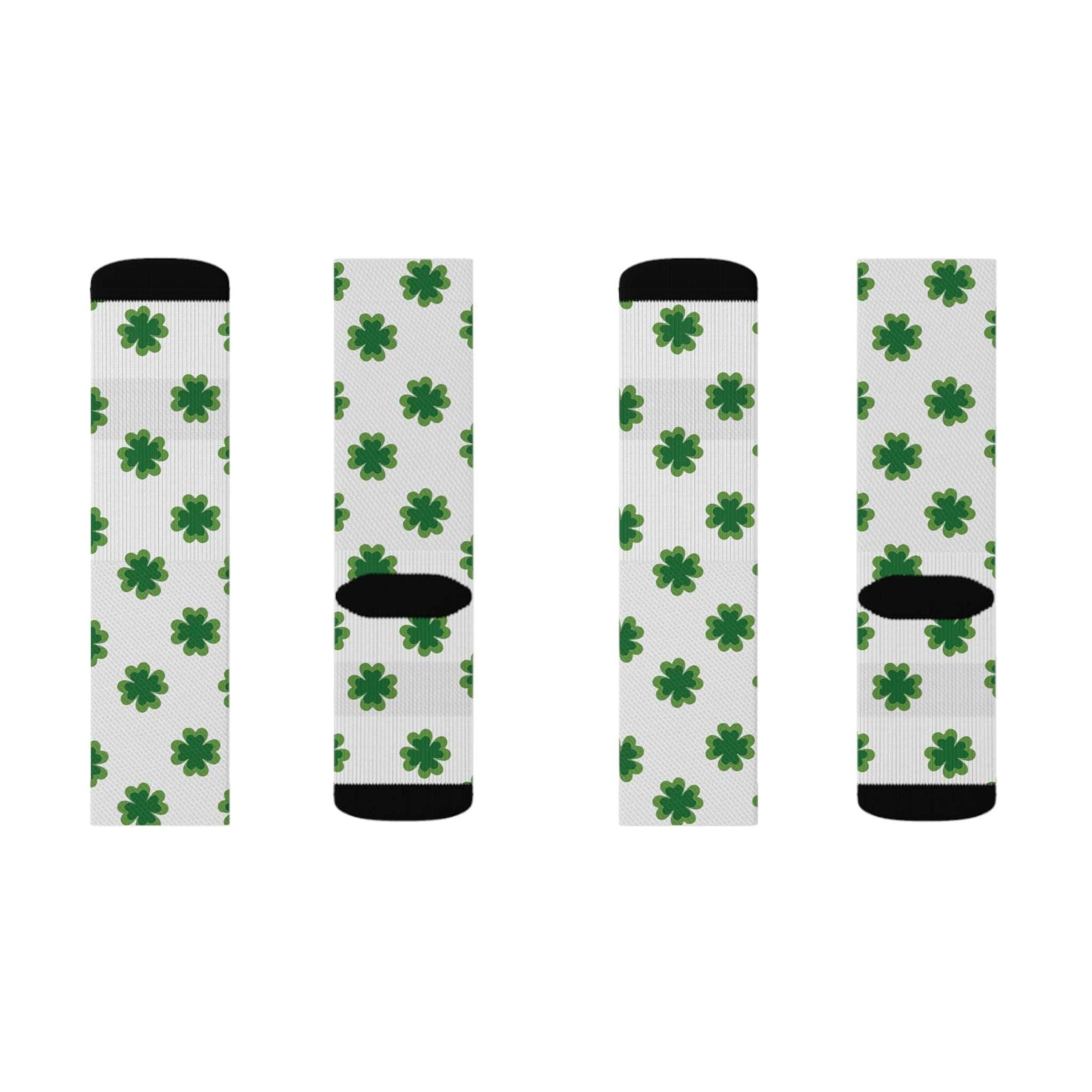 4 Leaf Clover St. Patrick's Day Irish Sublimation Socks - Lizard Vigilante