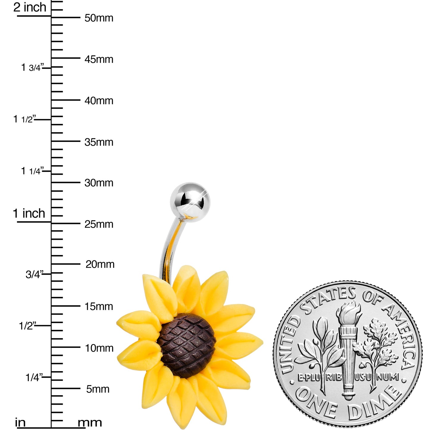 Stunning Sunflower Belly Ring