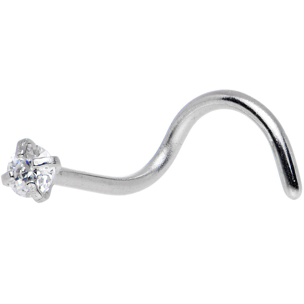 20G Clear Brilliance Cubic Zirconia Nose Screw
