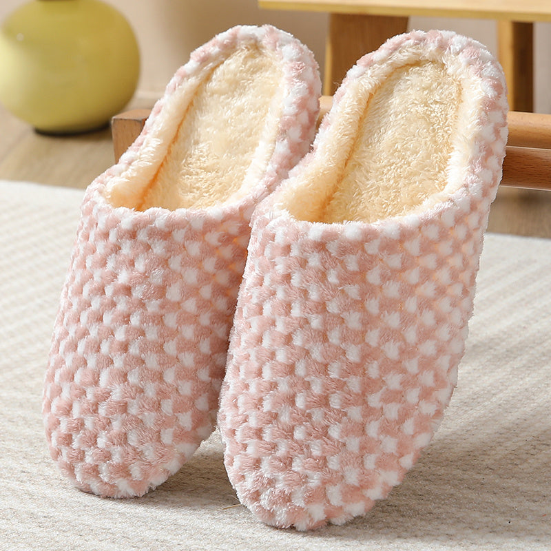 Women's Plush Lined Flat Slippers, Indoor Warm & Comfy Closed Toe Slides, Non-Slip House Shoes