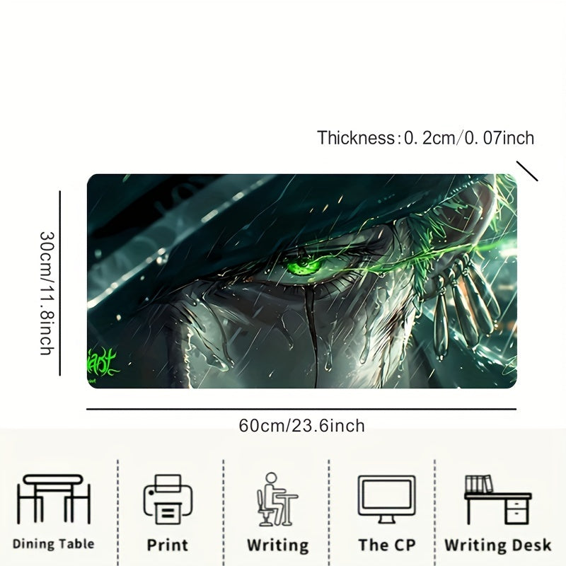 1pc Large Gaming Mouse Pad, Extra-Large Cool Graphic Design, Thick Non-Slip Washable Rubber Desk Mat, Precision Edge Locking, for Gamers and Office Use, Rectangular Shape