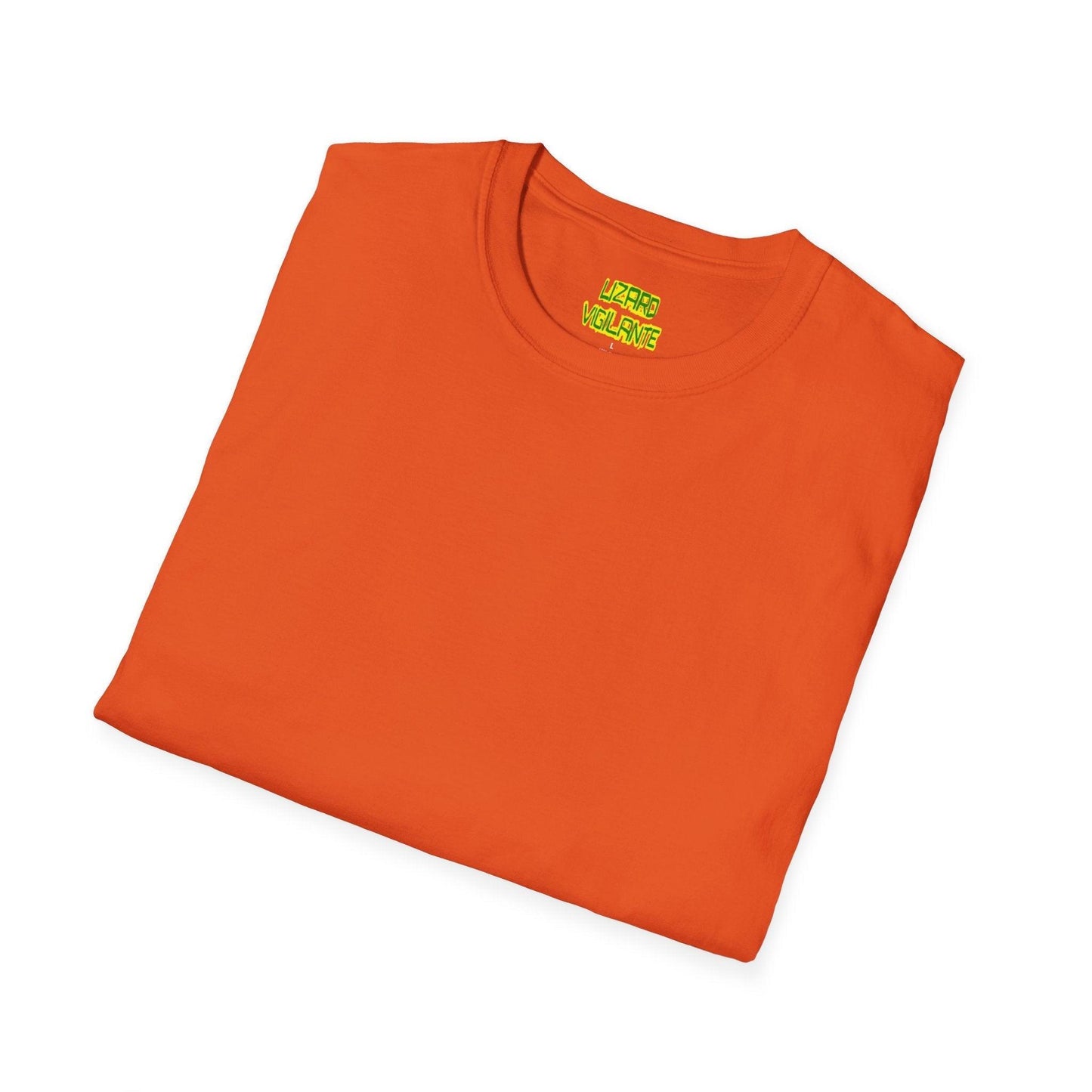 Comfortable Unisex Softstyle T-Shirt - Orange - Lizard Vigilante