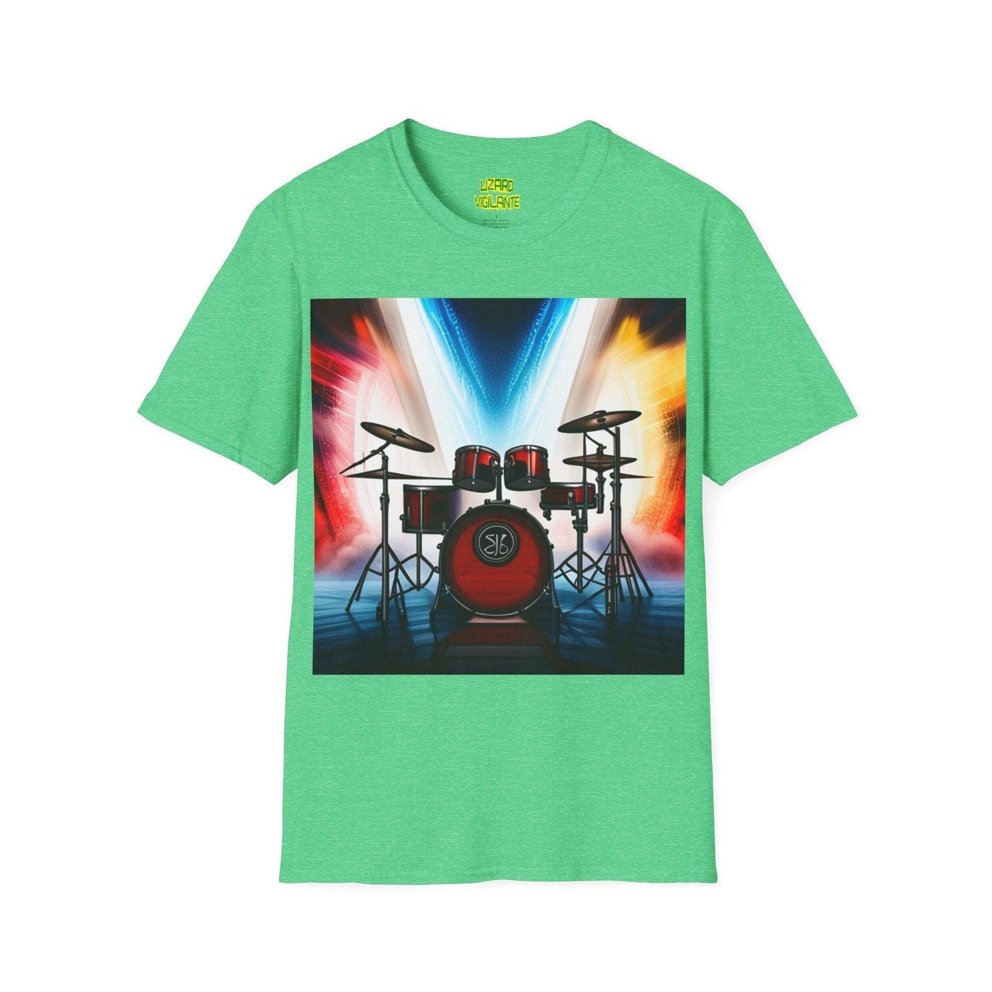 Rock Concert Drums Unisex Softstyle T-Shirt - Lizard Vigilante