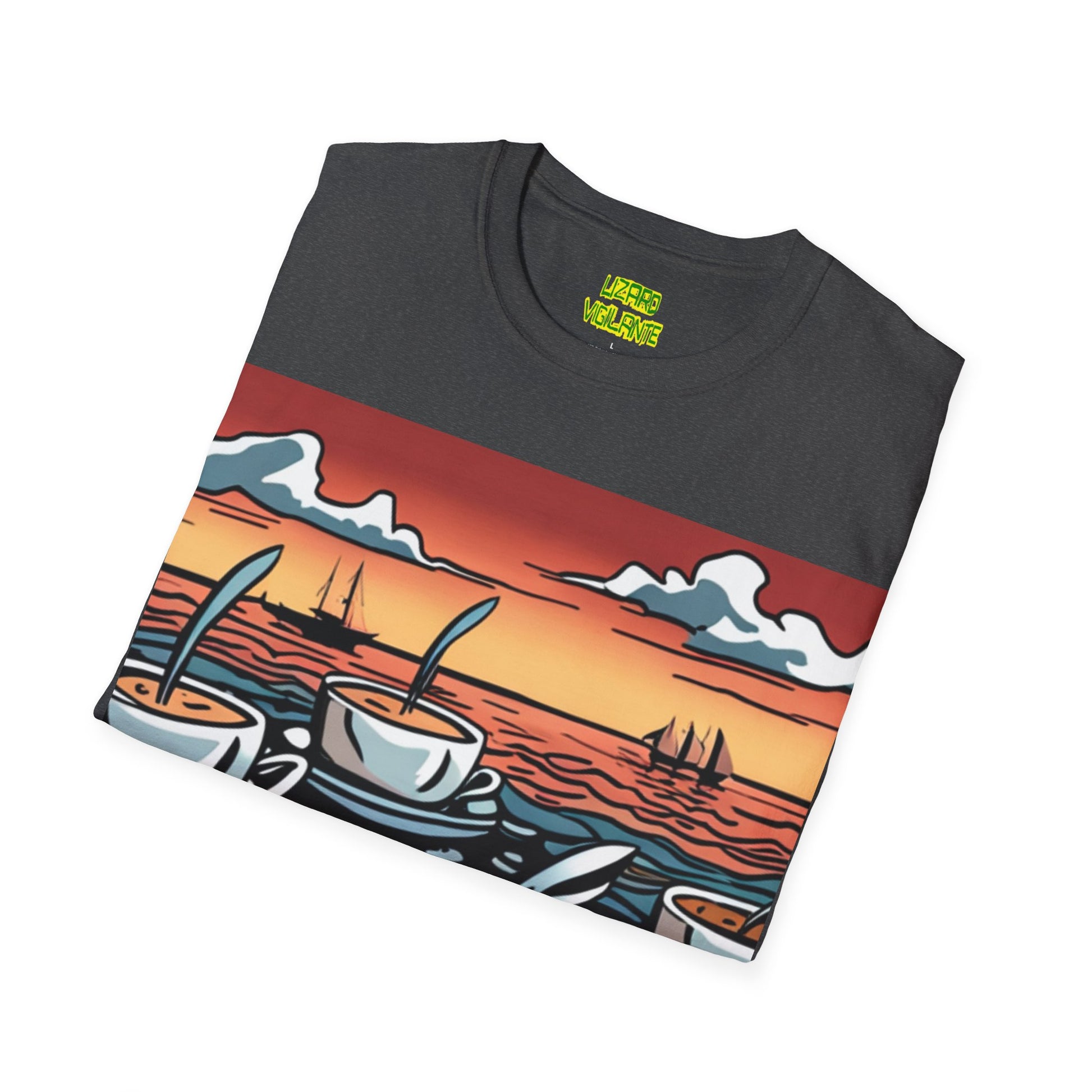 Coffee Boats Unisex Softstyle T-Shirt - Lizard Vigilante