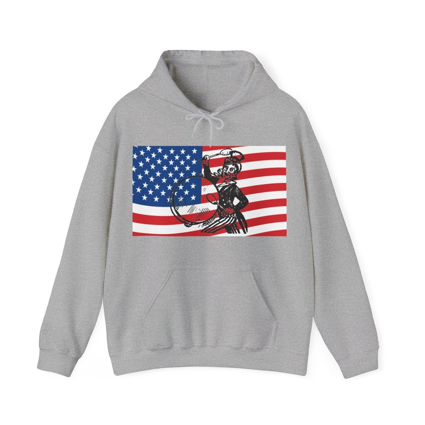 Uncle Sam Drummer American Flag Unisex Heavy Blend™ Hooded Sweatshirt - Lizard Vigilante