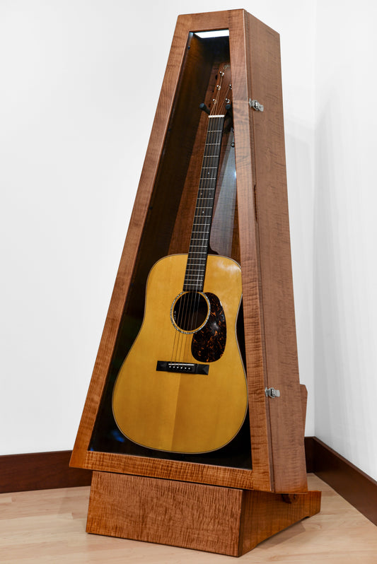 ClimaStand Triangle Humidor with Base - Flamed Maple with Boston Stain