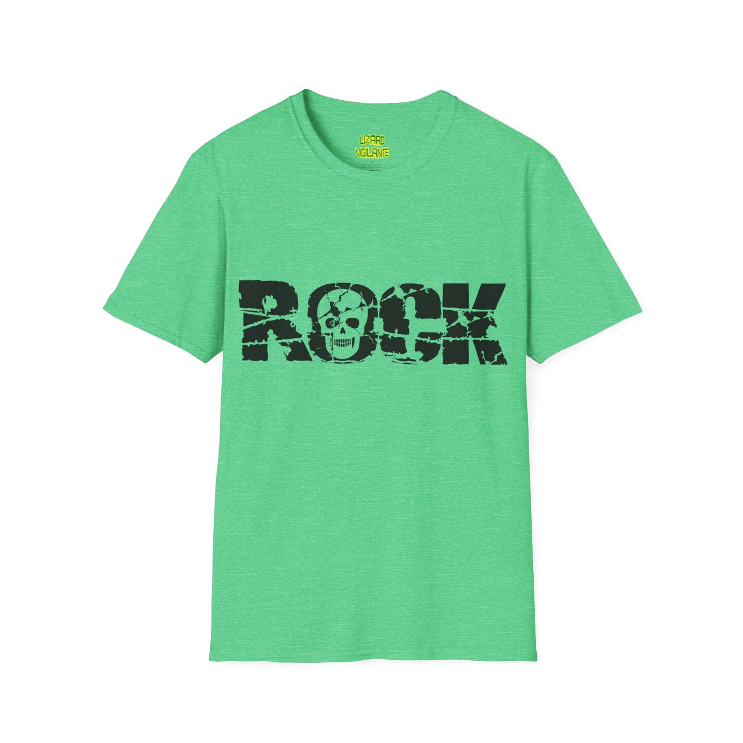 Cracked Rock Skull Unisex Softstyle T-Shirt - Lizard Vigilante