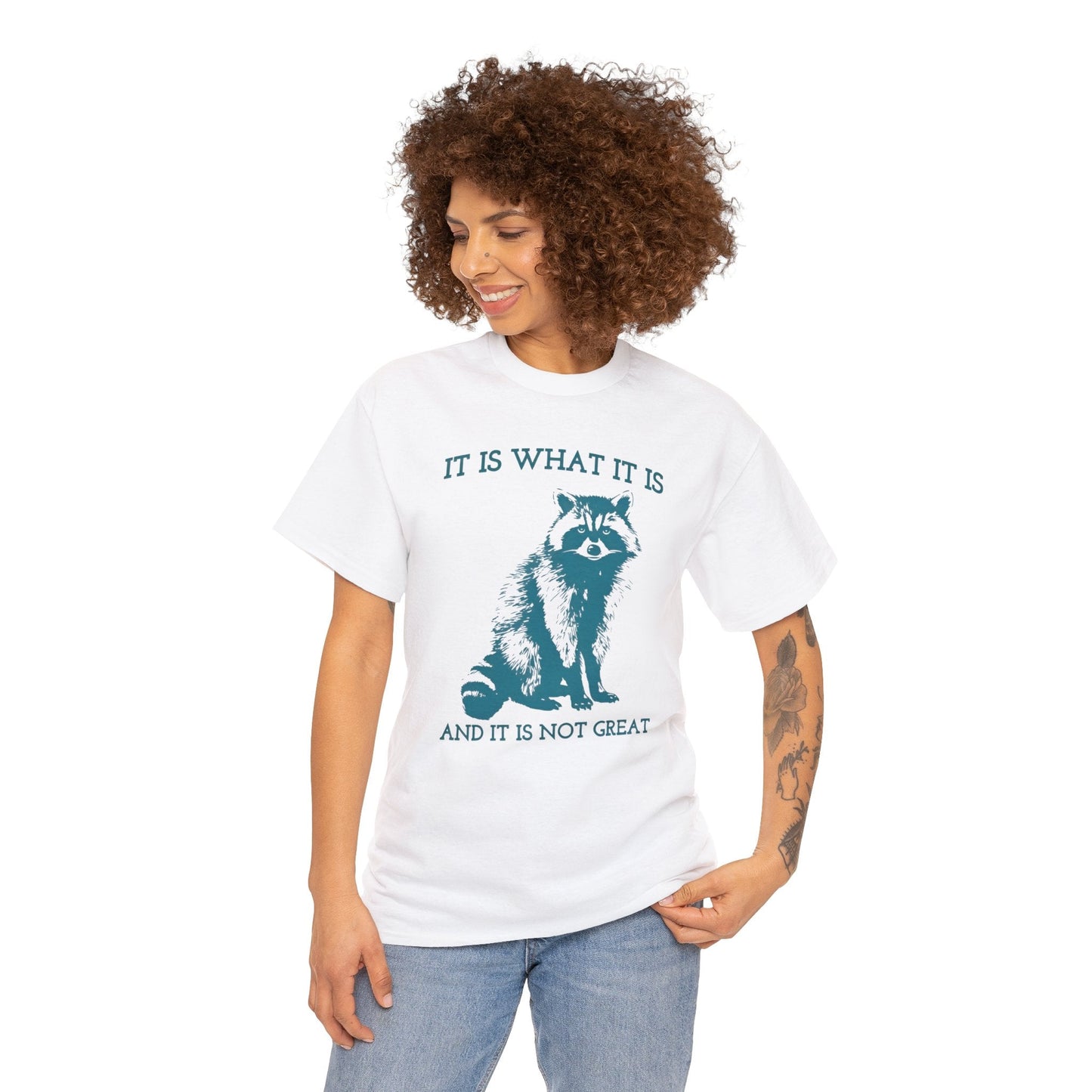 It Is What It Is And It Is Not Great Raccoon Meme Shirt – Vintage Funny Sarcastic Tee