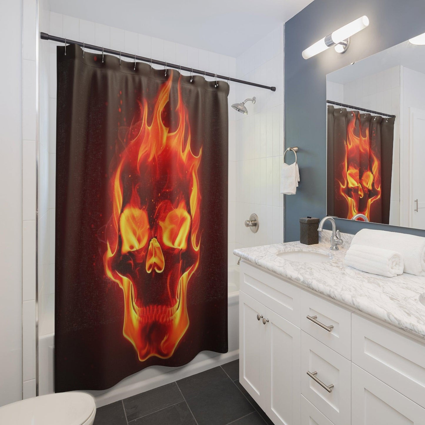 Flamehead Shower Curtains - Lizard Vigilante