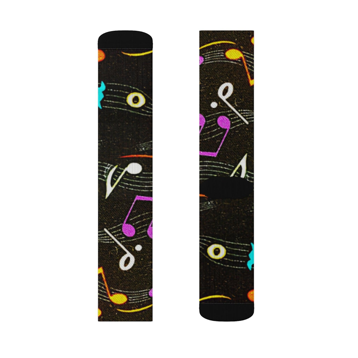 Musical Notes Sublimation Socks - Lizard Vigilante