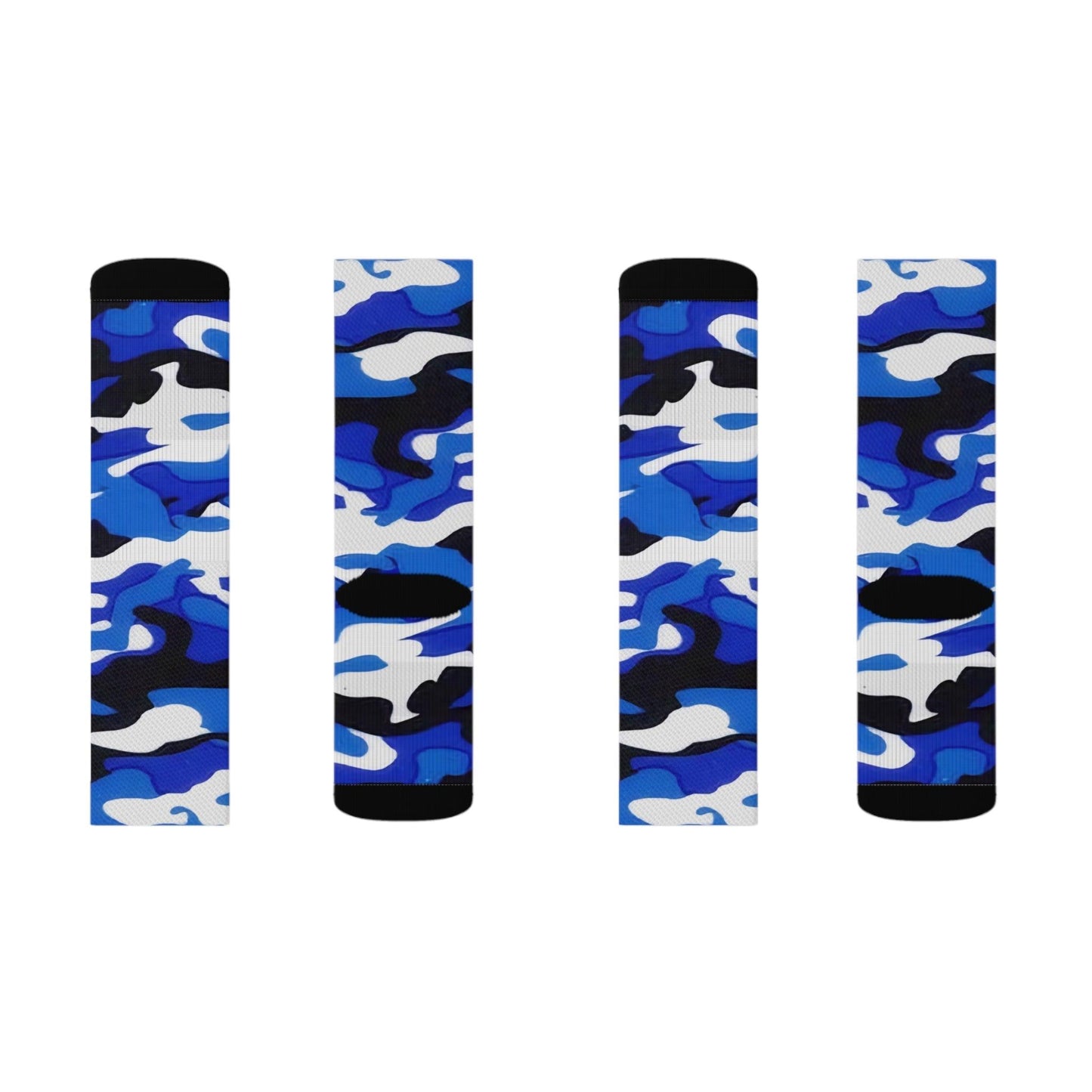 Blue Black White Grey Camo Sublimation Socks - Lizard Vigilante