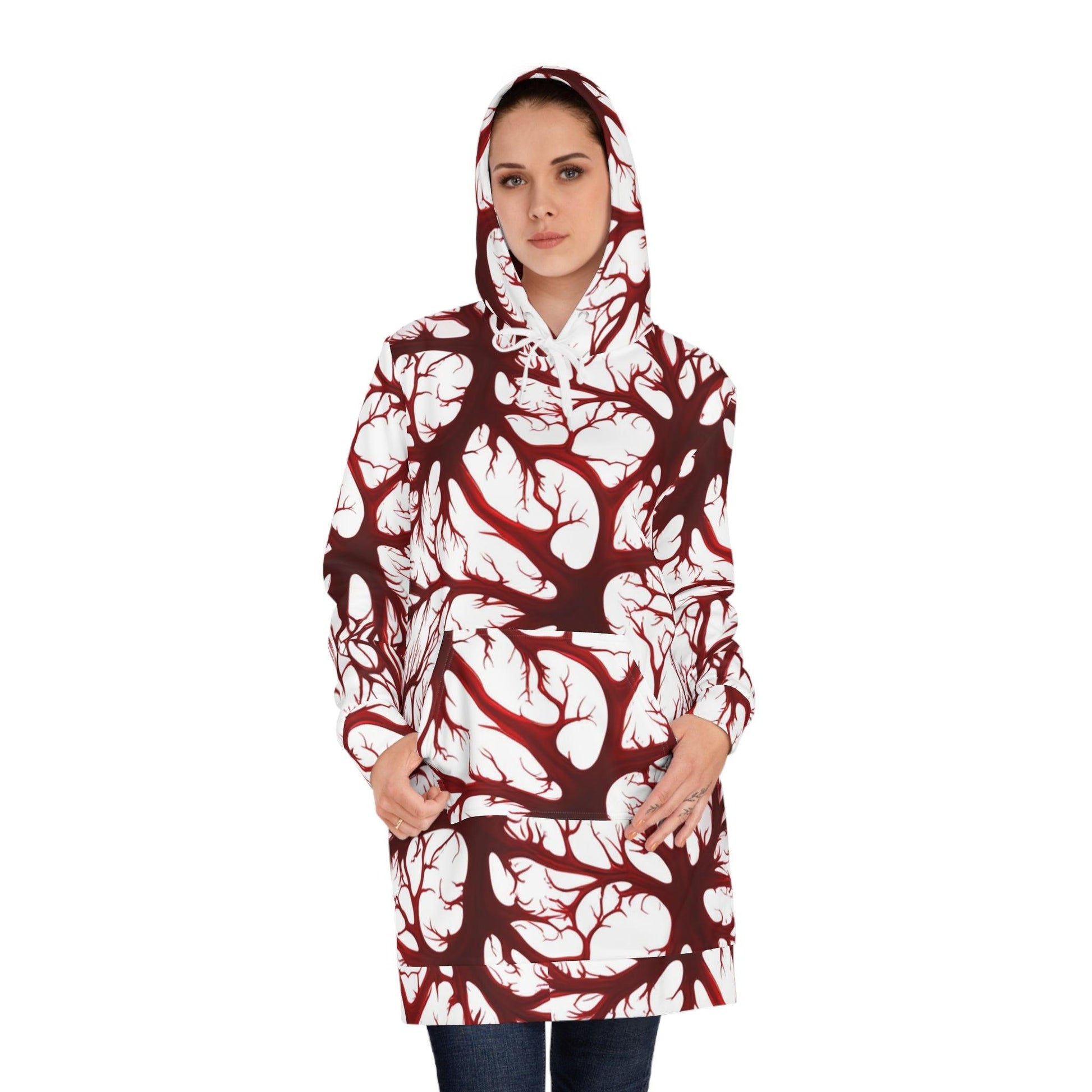 Women's Blood Network Hoodie Dress - Premium All Over Prints from Printify - Just $52.99! Shop now at Lizard Vigilante