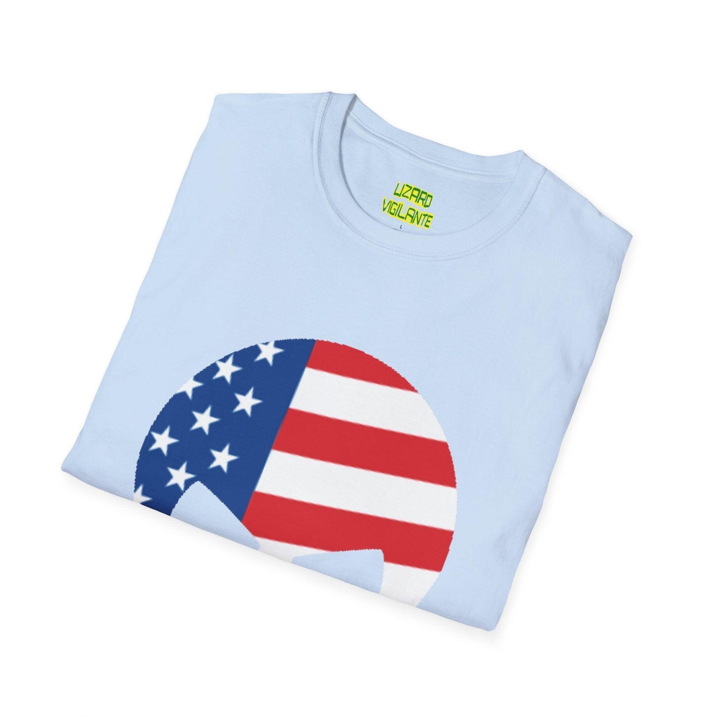 American Flag Skull Graphic Unisex Softstyle USA T-Shirt - Lizard Vigilante