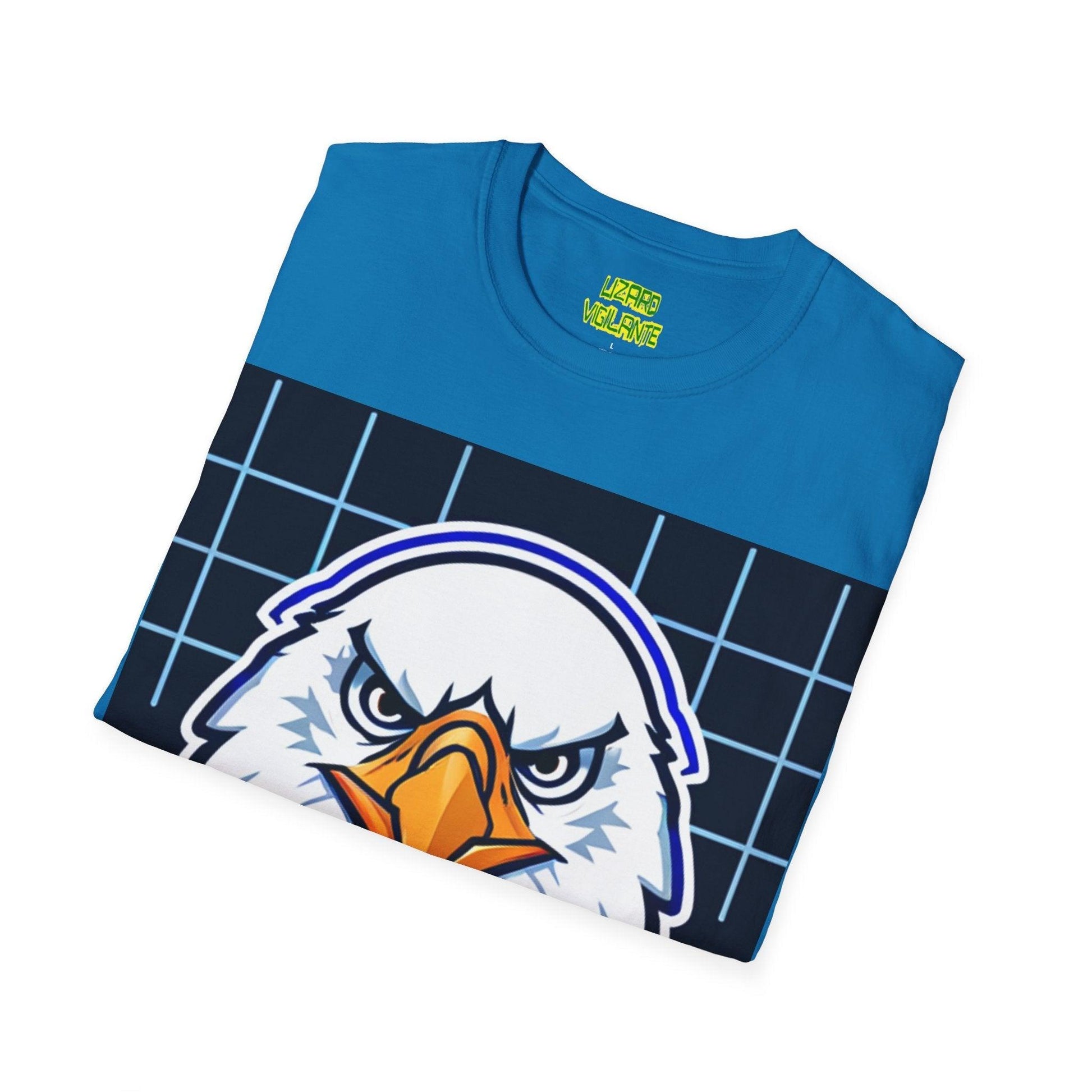 Bald Eagle Grid Graphic Unisex Softstyle T-Shirt - Lizard Vigilante