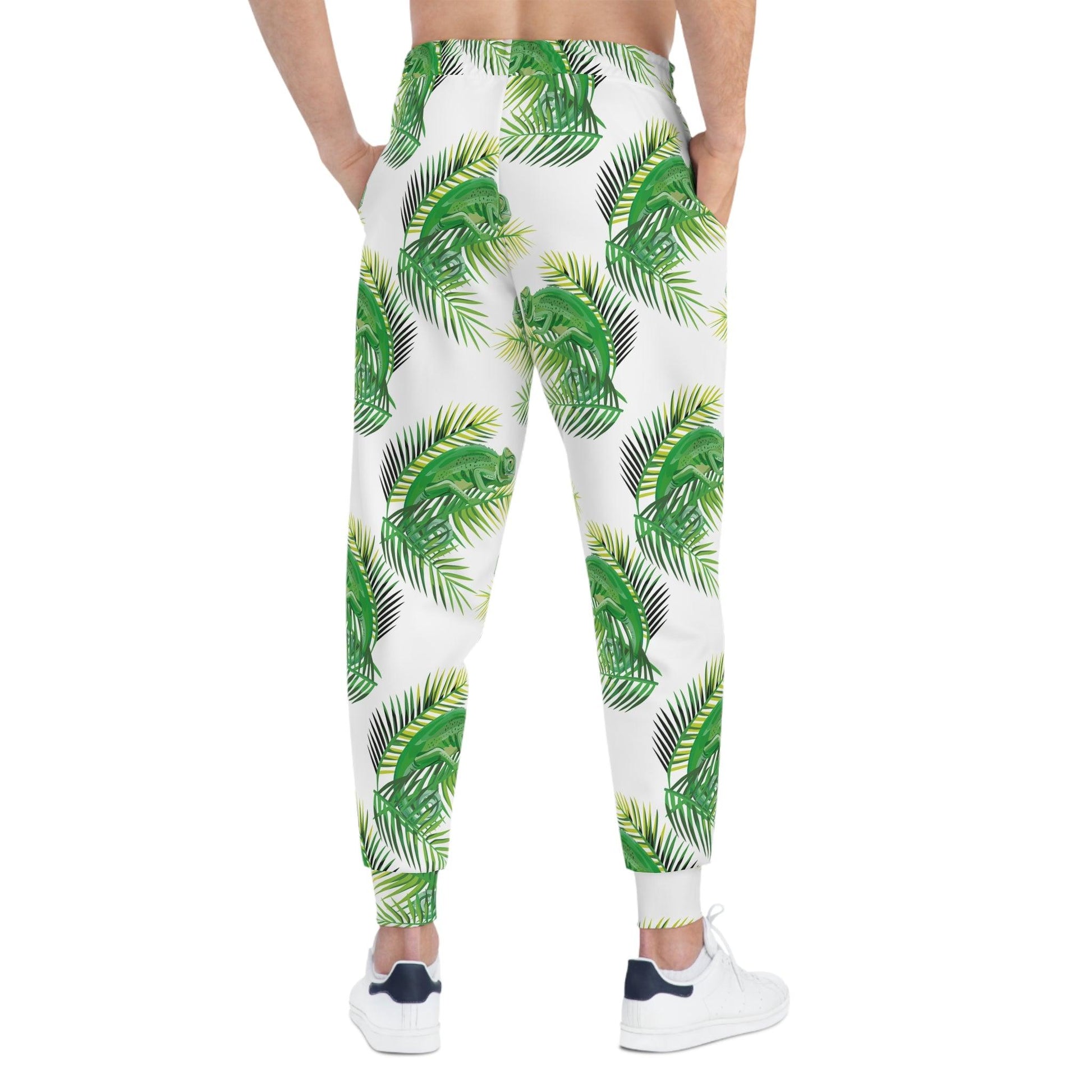 Chameleons on Banana Leaves Athletic Joggers - Lizard Vigilante