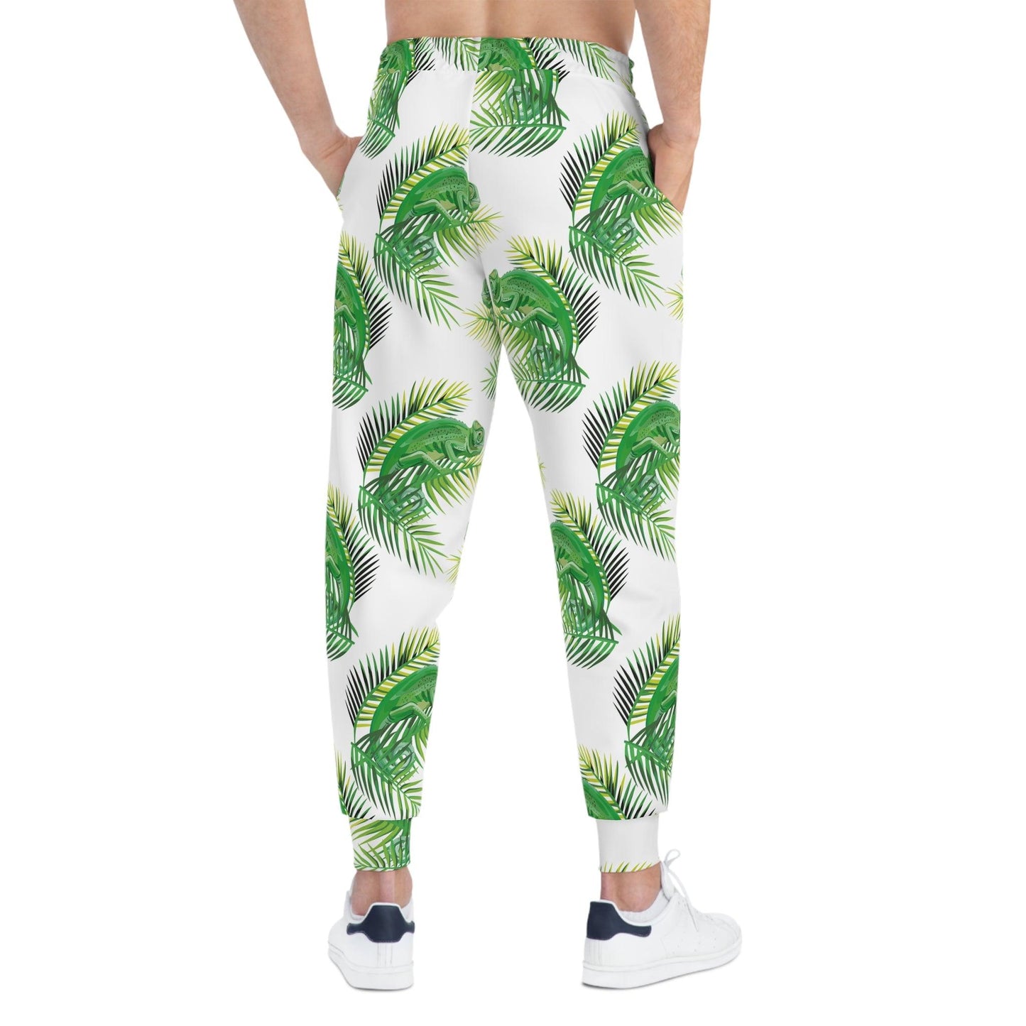 Chameleons on Banana Leaves Athletic Joggers - Lizard Vigilante