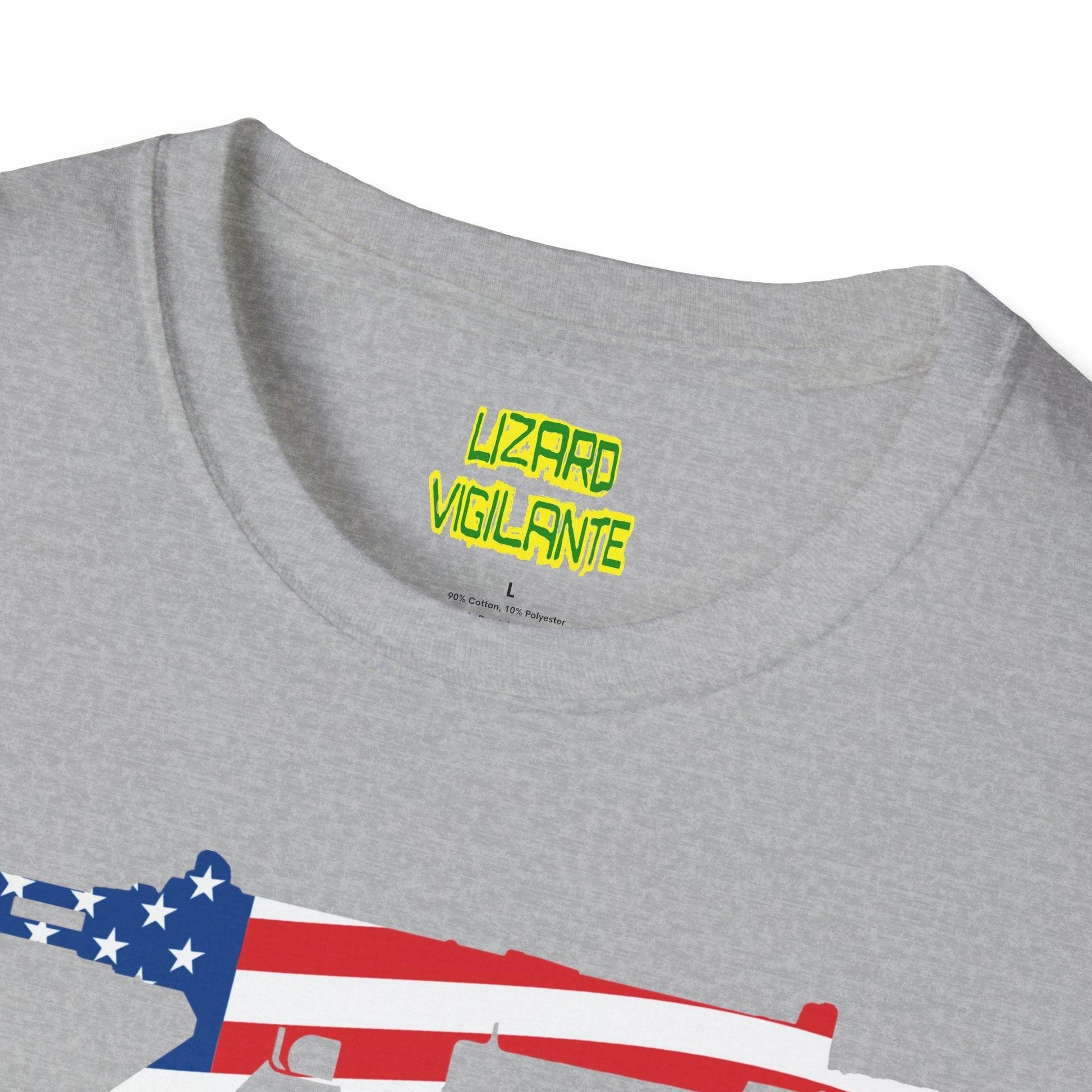 American Flag Guns Unisex Softstyle T-Shirt - Lizard Vigilante