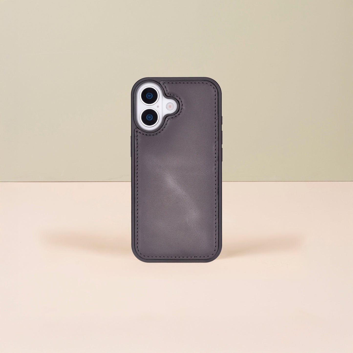 Leathere iPhone 17 Wallet Case – Gray - New York