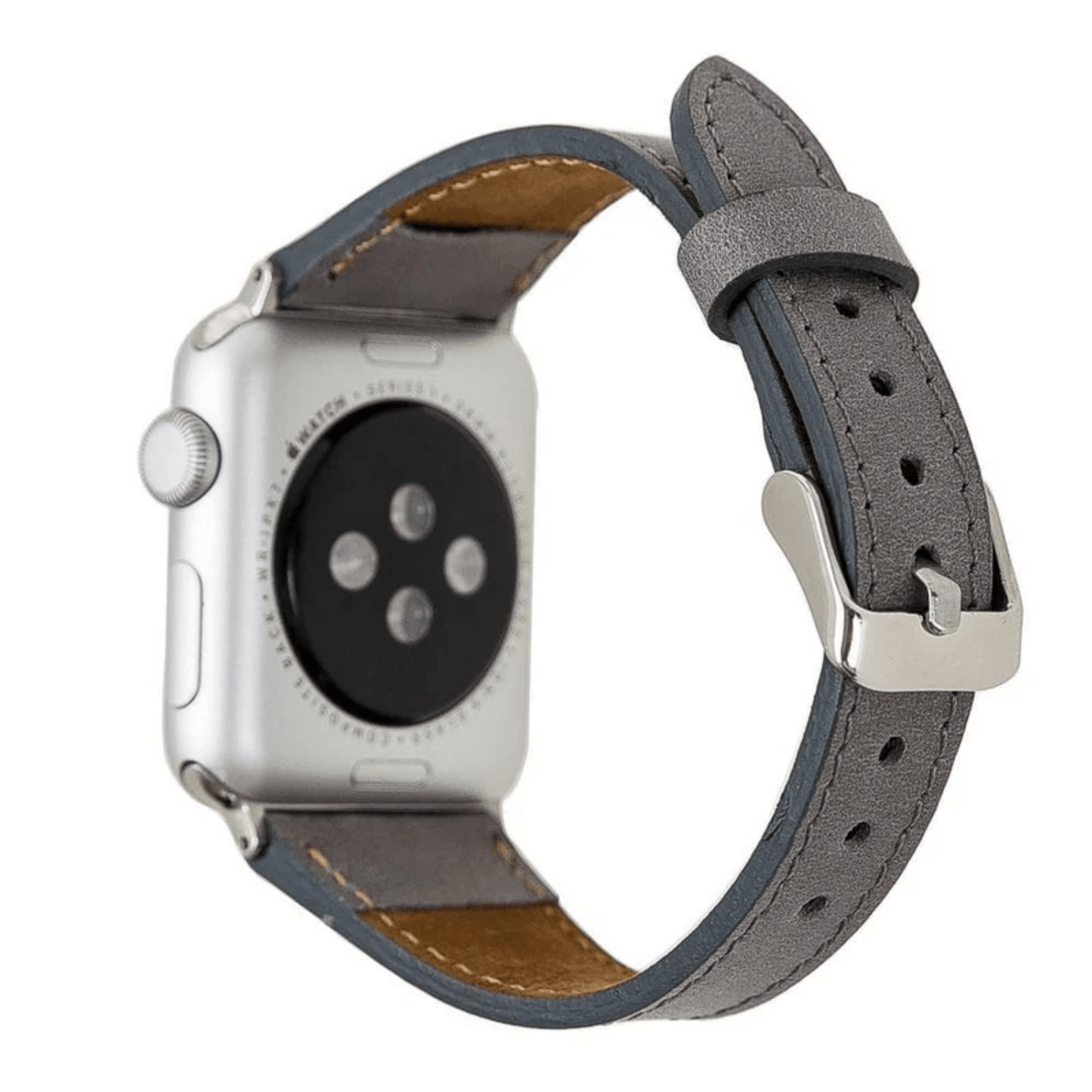 Classic Dark Grey Leather Apple Watch Band - Dallas