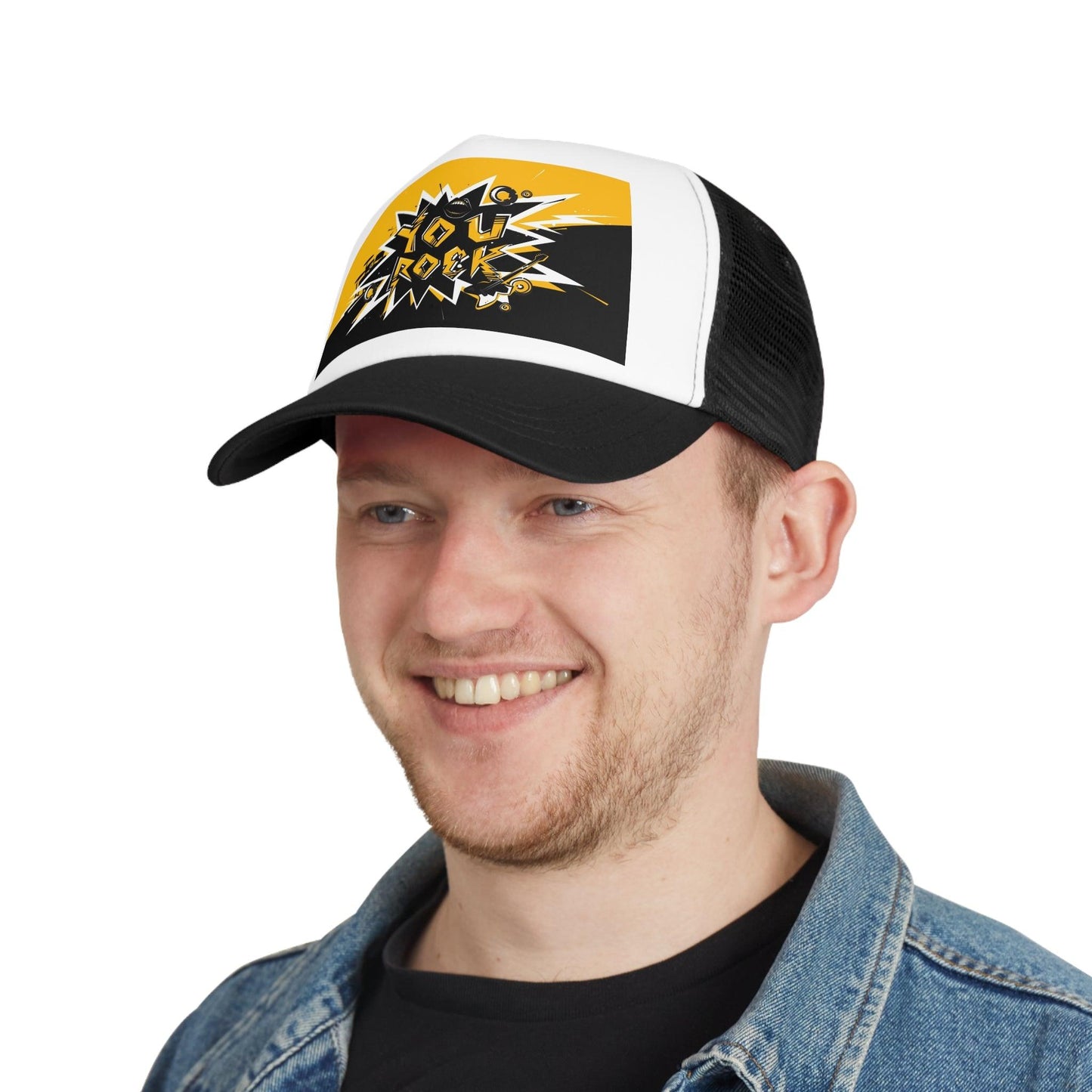 YOU ROCK New Graphic Mesh Cap - Premium Hats from Printify - Just $25.99! Shop now at Lizard Vigilante