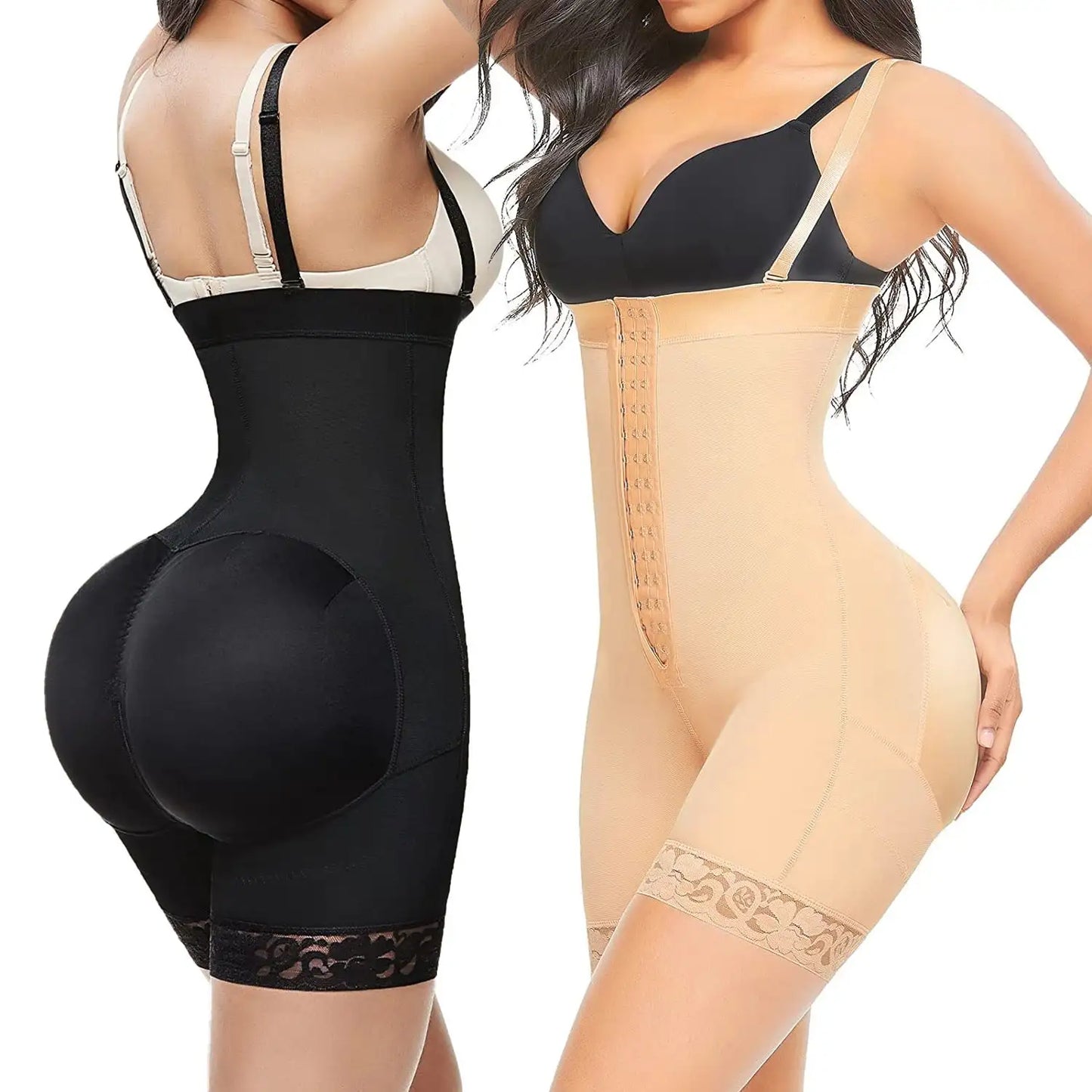 High Waisted Body Pants Crotch Zipper Tummy Lifting Pants Waist Trimming Shapewear Bodysuit Enhancement