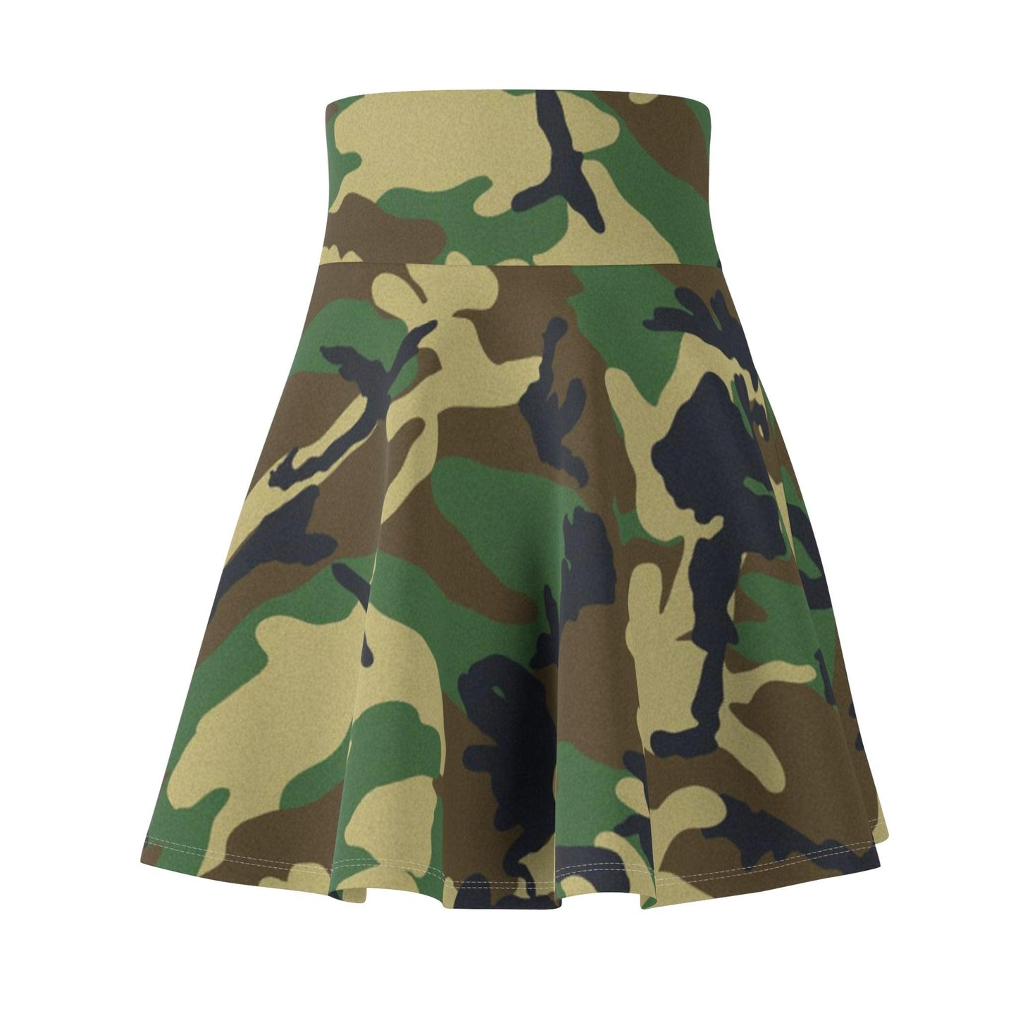 Women's Green Camouflage Skater Skirt (AOP) - Lizard Vigilante