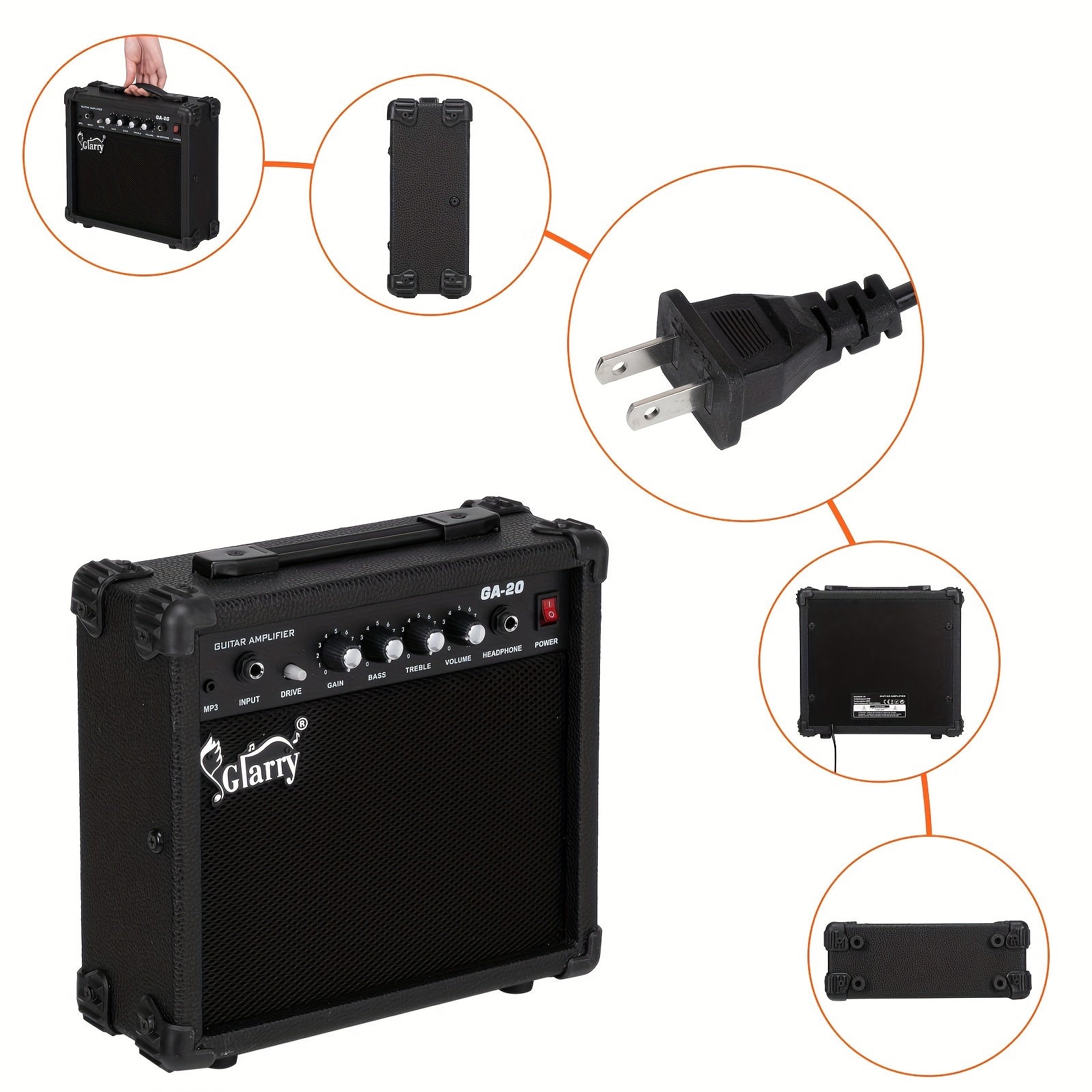 Glarry GA-20 Electric Guitar Combo Amp | Compact and Powerful - Premium guitar amplifier from Lizard Vigilante - Just $66.66! Shop now at Lizard Vigilante