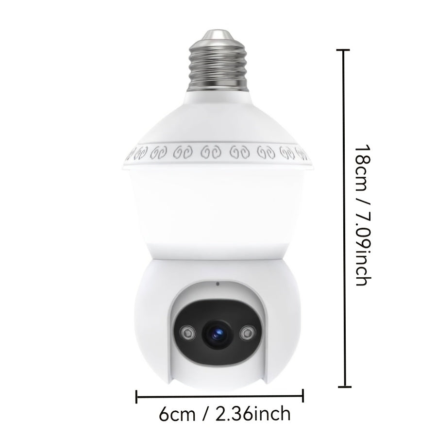 4MP Light Bulb Security Camera | 5G2.4G HD Camera | Wireless | 360-degree Night Vision, AI Body Detection, Two-way Calls, Continuous Recording