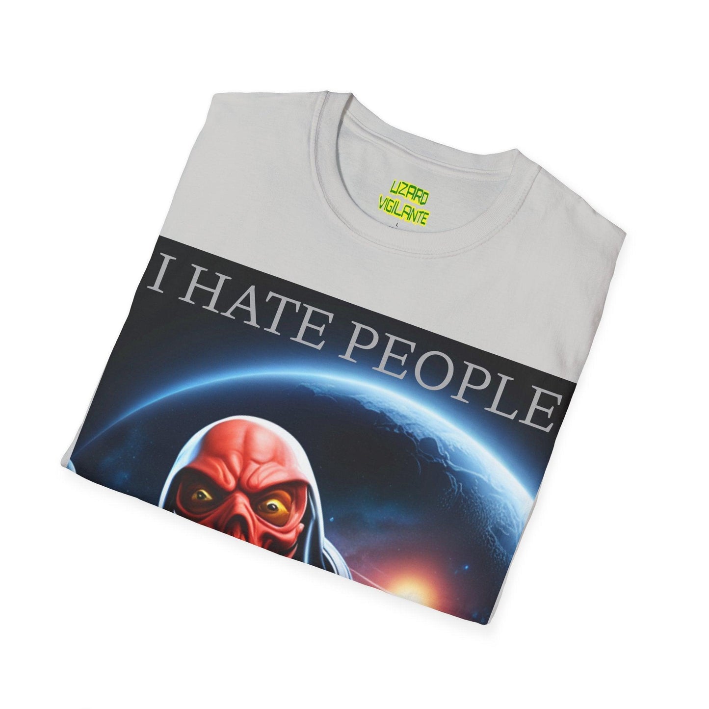 I Hate People Alien Unisex Softstyle T-Shirt - Lizard Vigilante