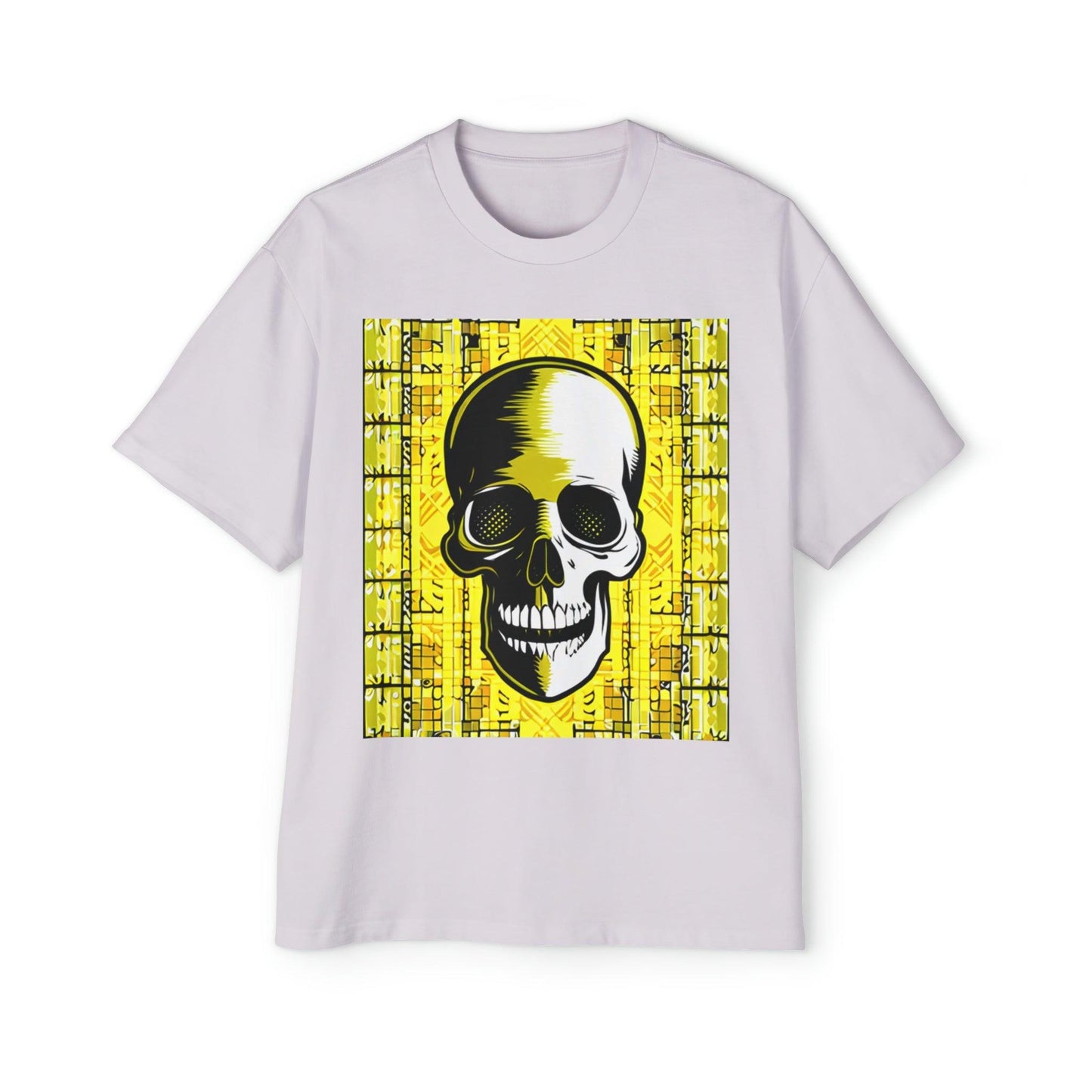 Goldgrid Skull Men's Heavy Oversized Tee - Lizard Vigilante