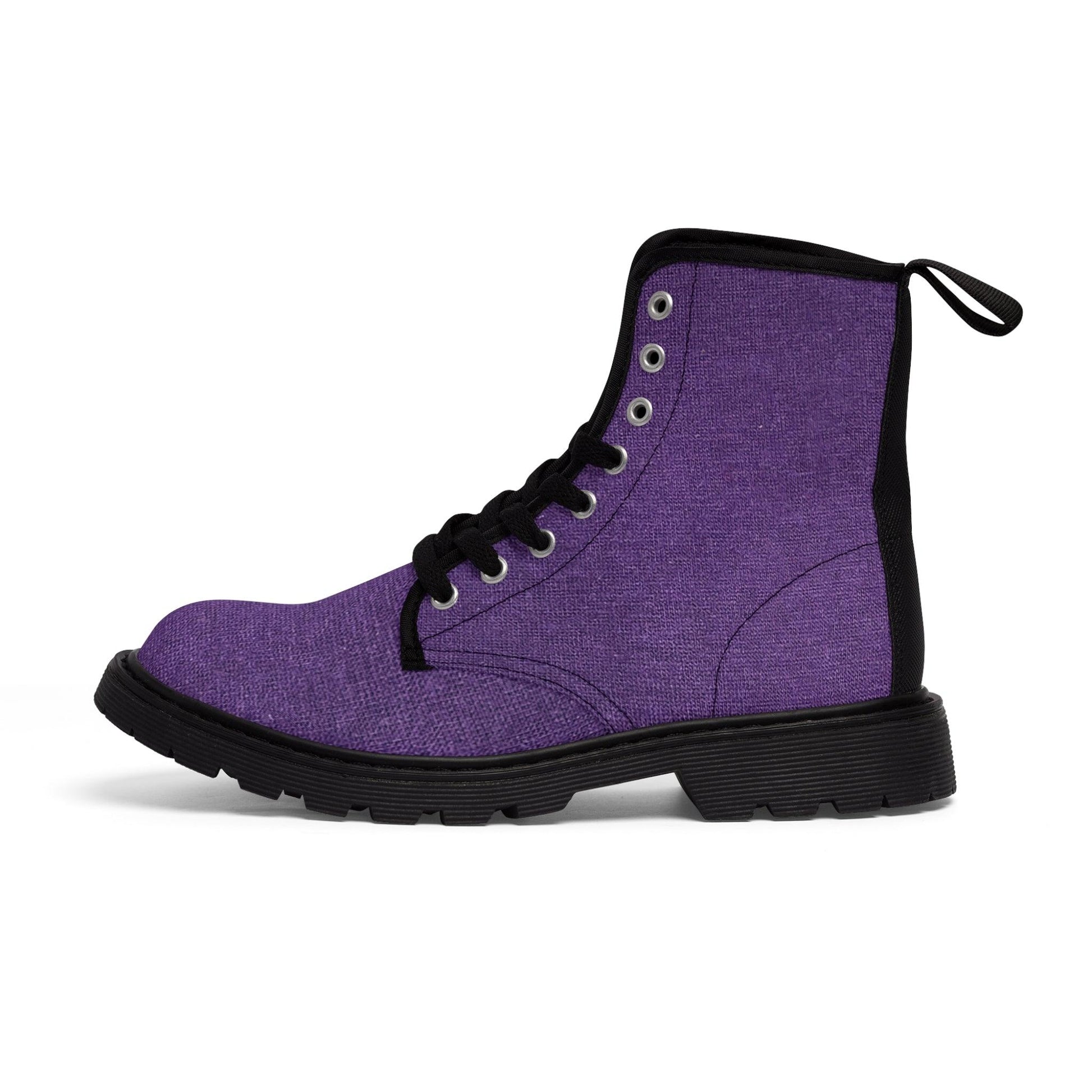 Faux Purple Silk Women's Canvas Boots - Lizard Vigilante