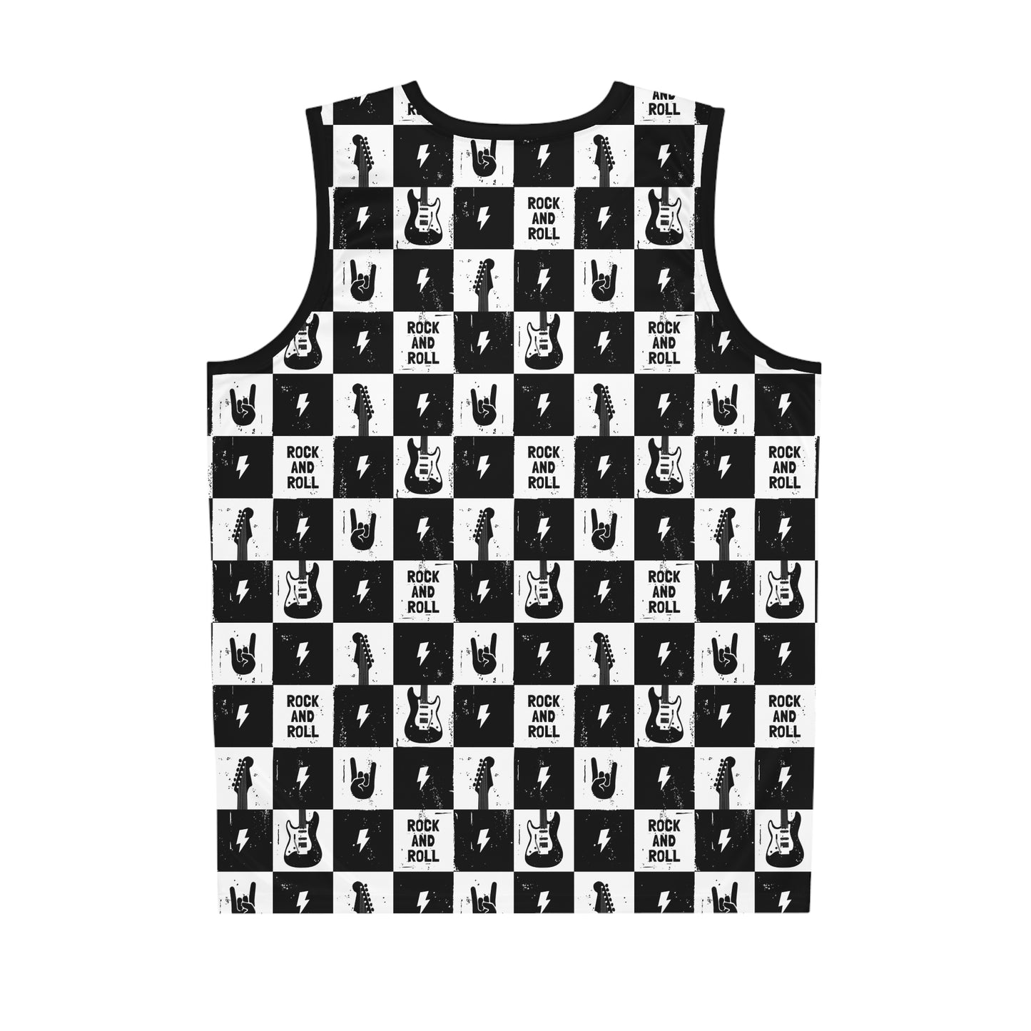 Rock And Roll Squares Basketball Jersey - Lizard Vigilante