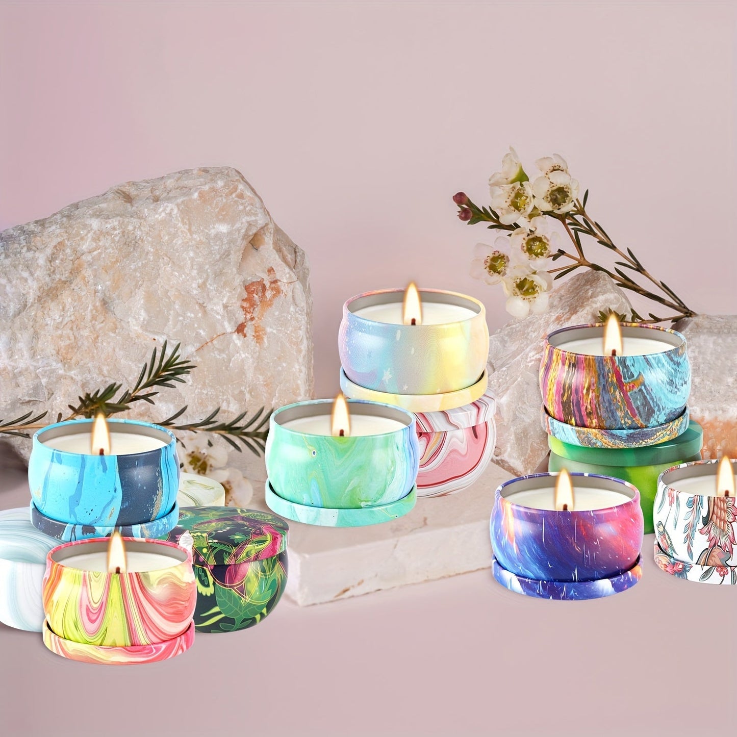 Halloween36 Pack Aromatherapy Scented Candle Gift Set Women's Scented Candle Home Natural Decorative Soy Wax Candle Tin Can Portable Travel Candle Yoga Mother's Day Valentine's Day Birthday Gift suit for father's day.