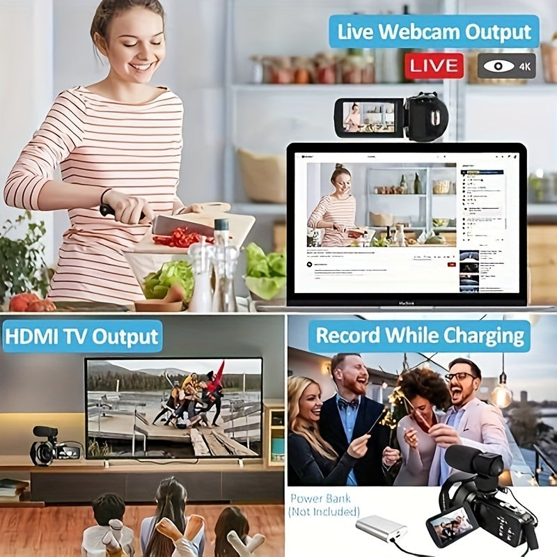 MARVUE 5K Ultra HD Camcorder Video Camera - 64MP, 18X Digital Zoom, WiFi, IR Night Vision, 3.0" Touch Screen - Complete Vlogging Kit with Microphone, Lens Hood, 32GB SD Card & Remote Control - Premium camcorder from Lizard Vigilante - Just $234.99! Shop now at Lizard Vigilante