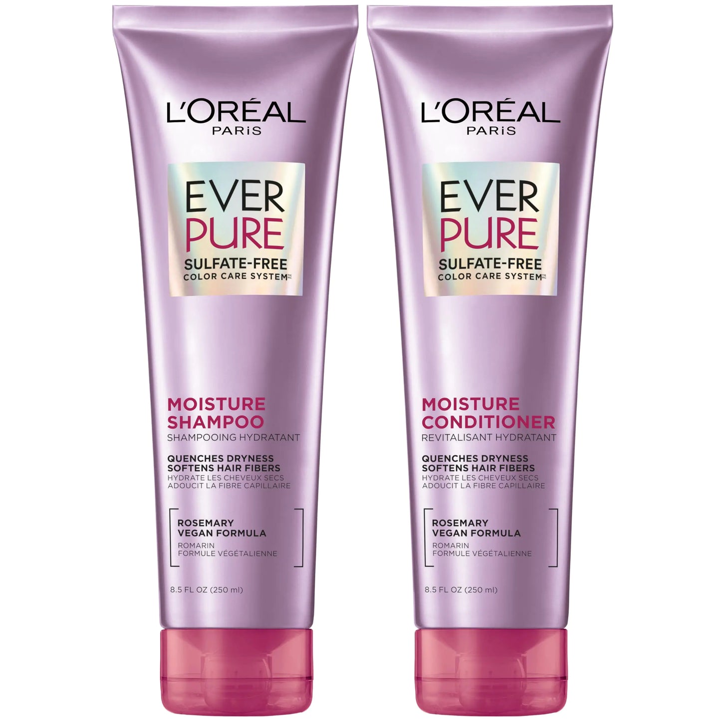 LOreal Paris Hair Care EverPure Moisture Sulfate Free Shampoo & Conditioner Kit for Color-Treated Hair Moisturizes + Replenishes Dry Hair (8.5 fl. oz. each)
