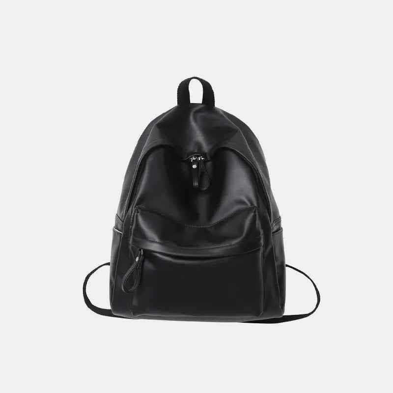 Elegant Leather Backpack Bag : With Fancy Zipper