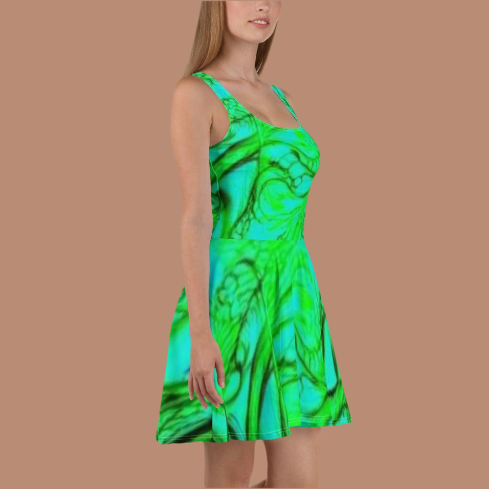 GreenLava Skater Dress - Premium  from Lizard Vigilante - Just $46.69! Shop now at Lizard Vigilante